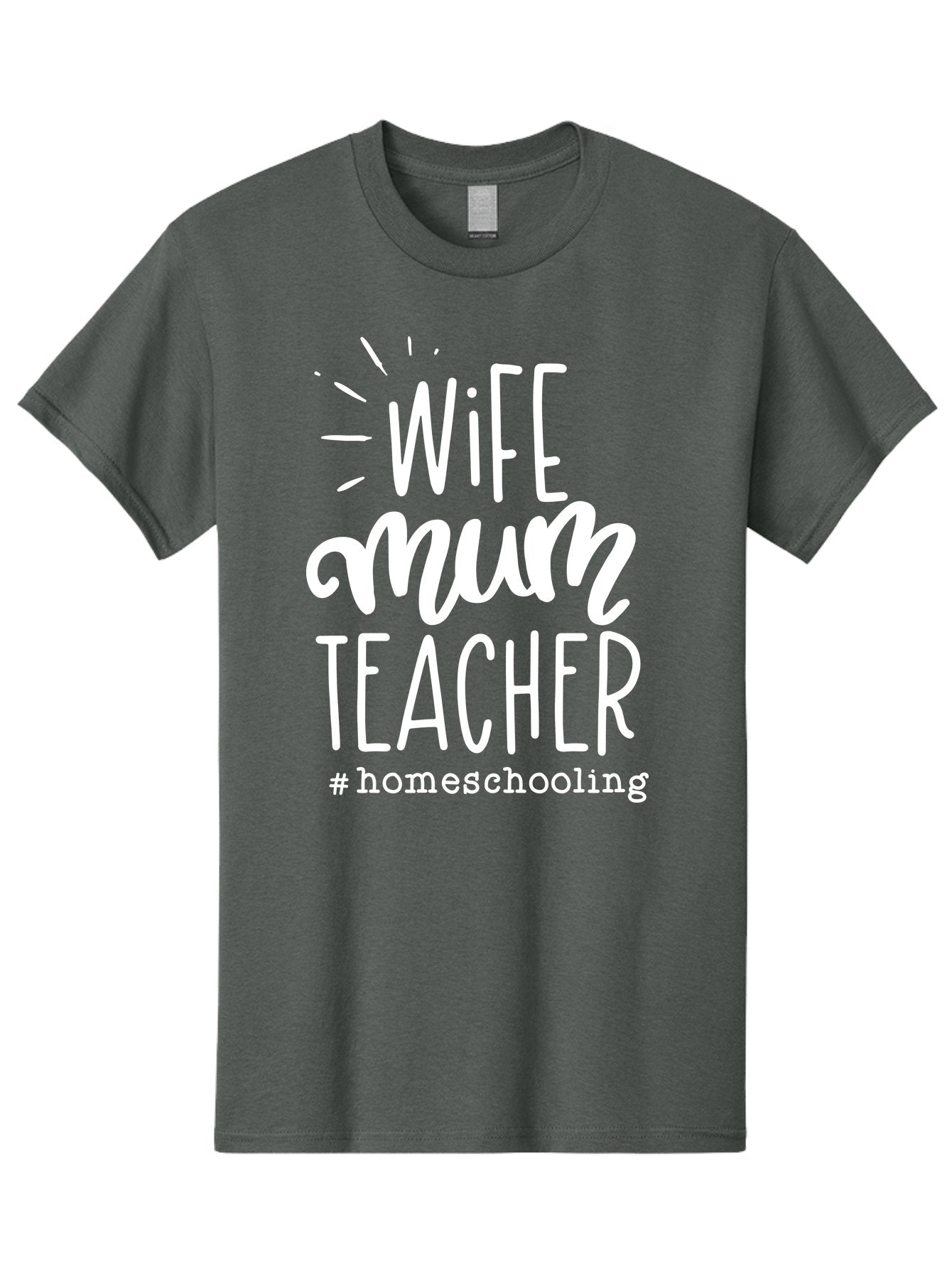 Wife-Mum-Teacher-Homeschooling Men'S Graphic Tee, 100% Cotton, Comfortable Casual Summer Wear, Machine Washable, Wife, Mum, Teacher, Homeschooling, Family Roles, Teaching At Home, Modern Parenting, Family Values Aab458 12