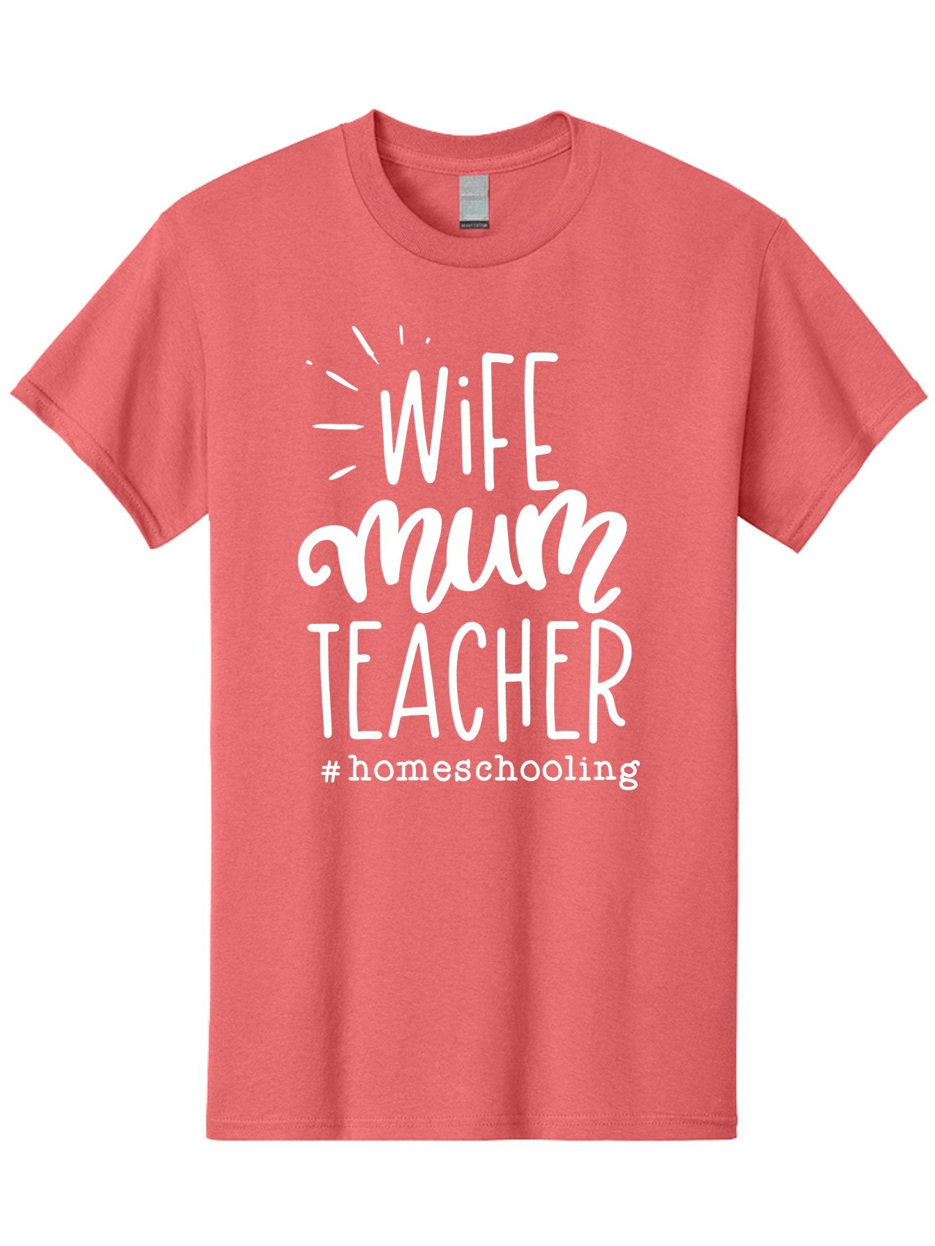Wife-Mum-Teacher-Homeschooling Men'S Graphic Tee, 100% Cotton, Comfortable Casual Summer Wear, Machine Washable, Wife, Mum, Teacher, Homeschooling, Family Roles, Teaching At Home, Modern Parenting, Family Values Aab458 6