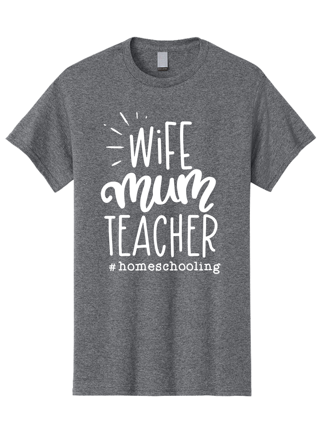 Wife-Mum-Teacher-Homeschooling Men'S Graphic Tee, 100% Cotton, Comfortable Casual Summer Wear, Machine Washable, Wife, Mum, Teacher, Homeschooling, Family Roles, Teaching At Home, Modern Parenting, Family Values Aab458 27