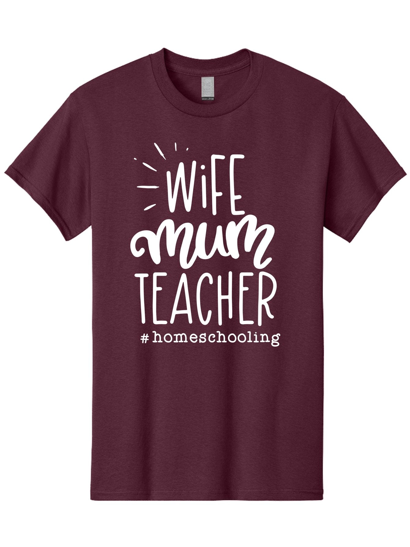Wife-Mum-Teacher-Homeschooling Men'S Graphic Tee, 100% Cotton, Comfortable Casual Summer Wear, Machine Washable, Wife, Mum, Teacher, Homeschooling, Family Roles, Teaching At Home, Modern Parenting, Family Values Aab458