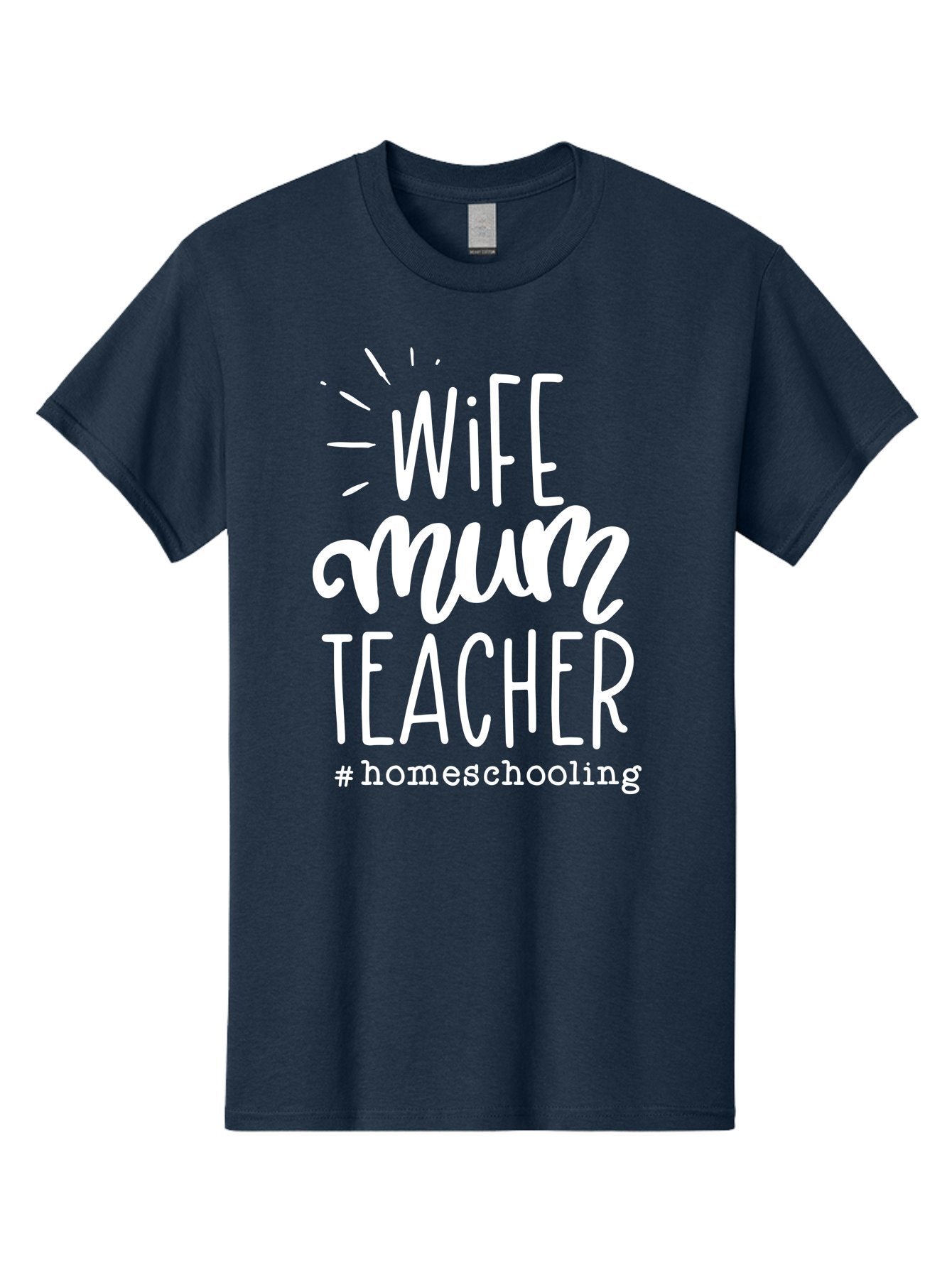Wife-Mum-Teacher-Homeschooling Men'S Graphic Tee, 100% Cotton, Comfortable Casual Summer Wear, Machine Washable, Wife, Mum, Teacher, Homeschooling, Family Roles, Teaching At Home, Modern Parenting, Family Values Aab458 14