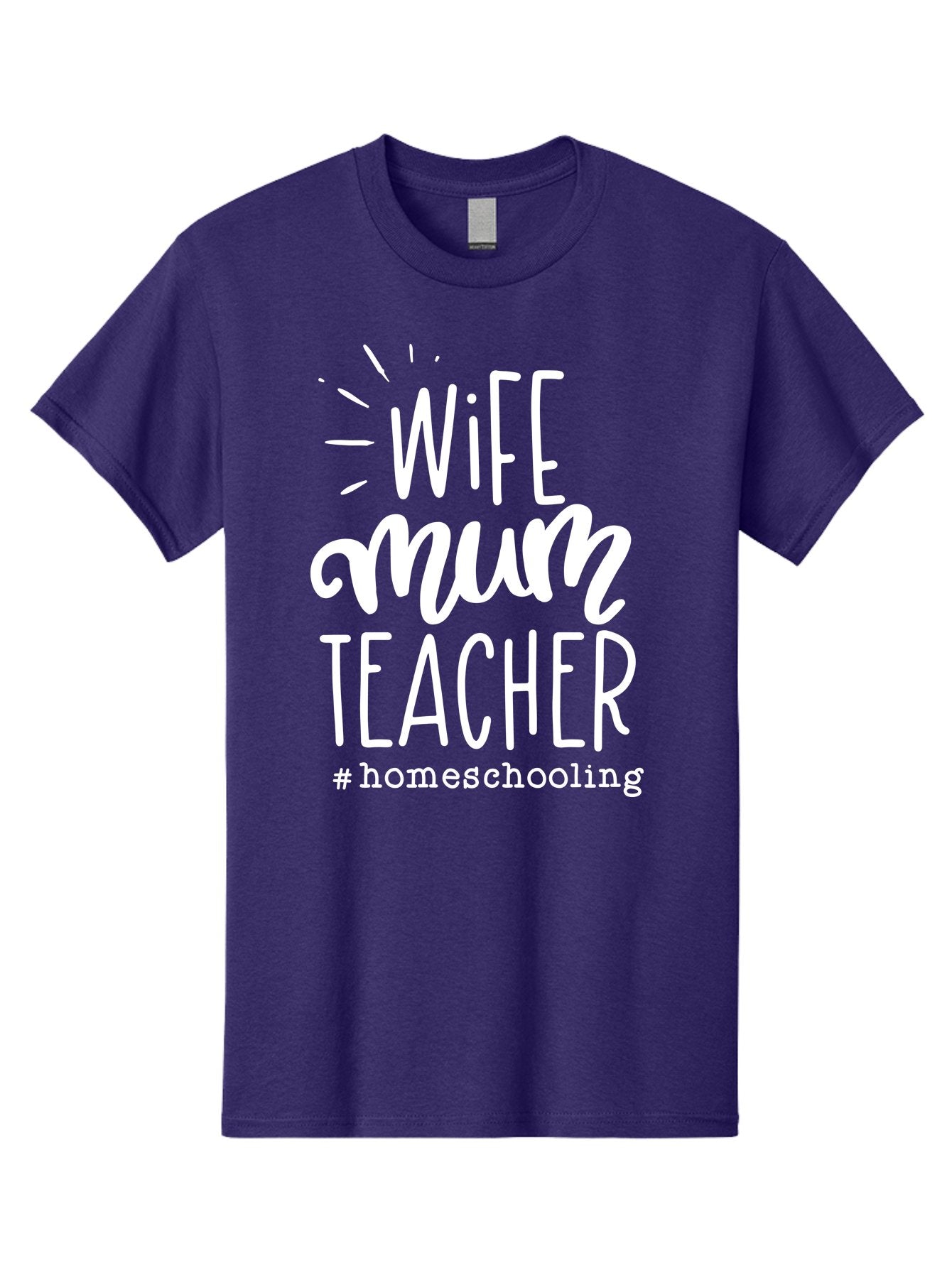 Wife-Mum-Teacher-Homeschooling Men'S Graphic Tee, 100% Cotton, Comfortable Casual Summer Wear, Machine Washable, Wife, Mum, Teacher, Homeschooling, Family Roles, Teaching At Home, Modern Parenting, Family Values Aab458 8