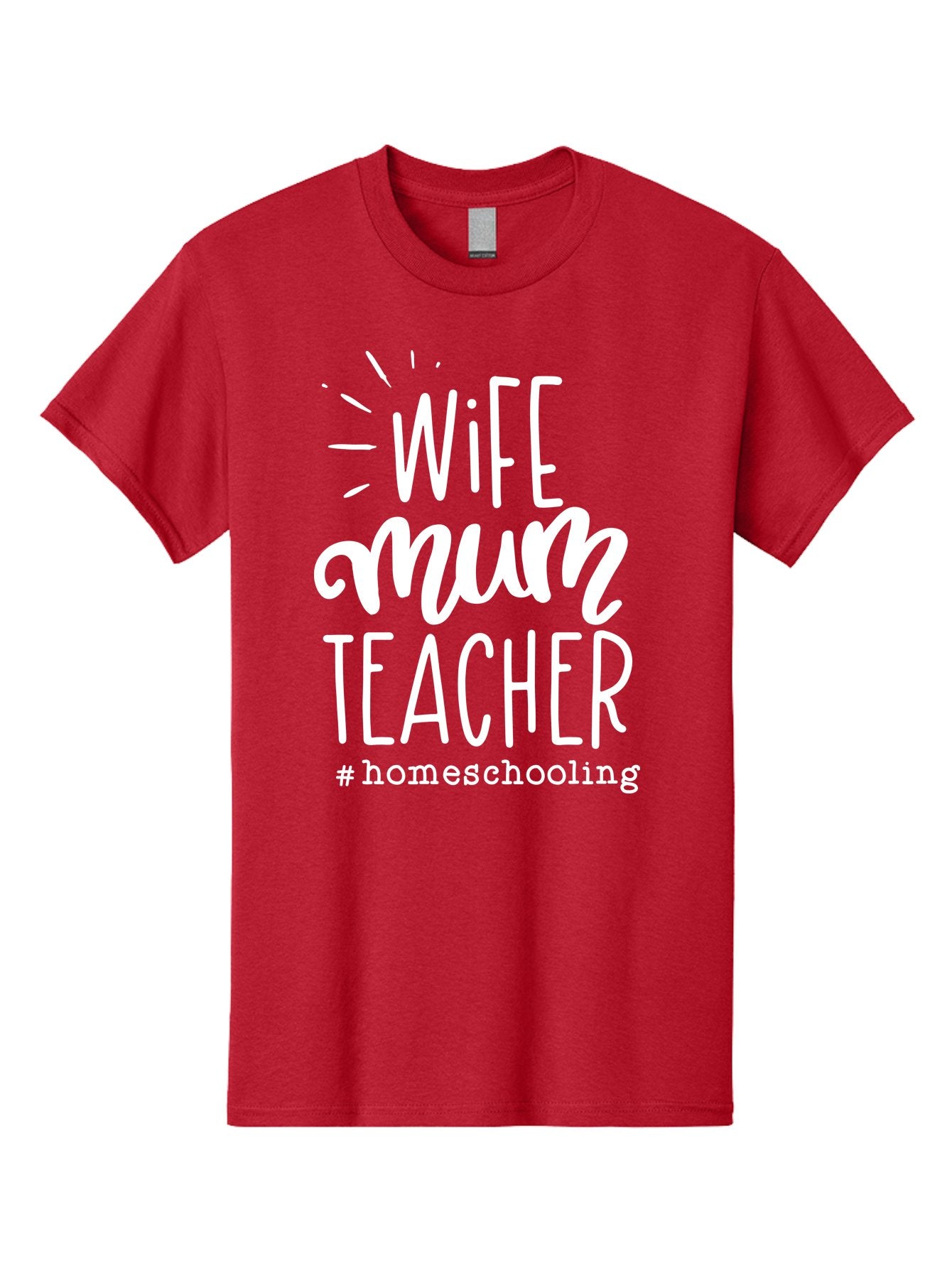 Wife-Mum-Teacher-Homeschooling Men'S Graphic Tee, 100% Cotton, Comfortable Casual Summer Wear, Machine Washable, Wife, Mum, Teacher, Homeschooling, Family Roles, Teaching At Home, Modern Parenting, Family Values Aab458 13