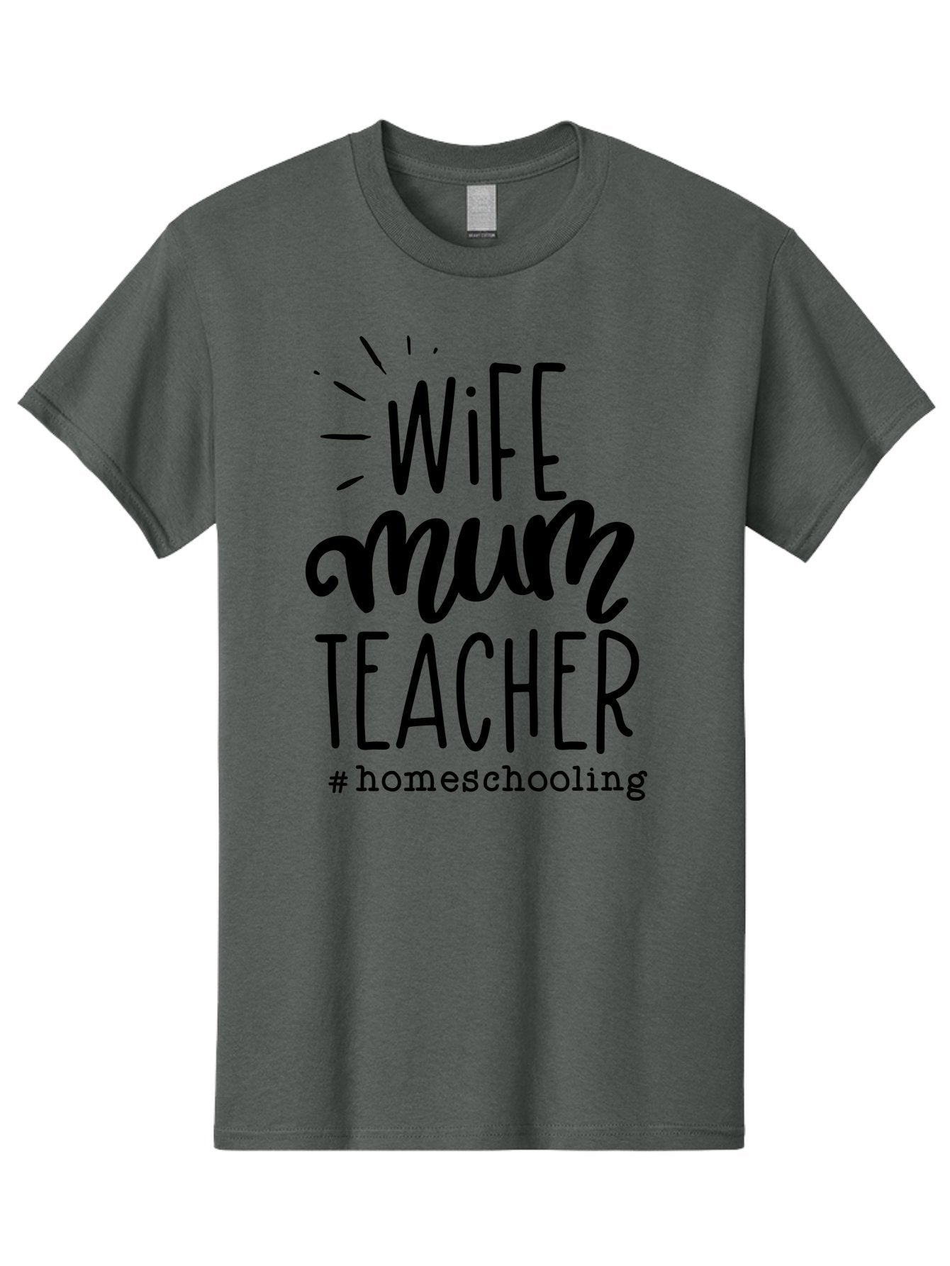 Wife-Mum-Teacher Men'S Graphic Tee, 100% Cotton, Comfortable Casual Summer Wear, Machine Washable, Homeschooling Mom, Wife And Teacher, Modern Family, Home Education, Parenting Roles, Inspirational Quote, Homeschooling Lifestyle Aab459 13