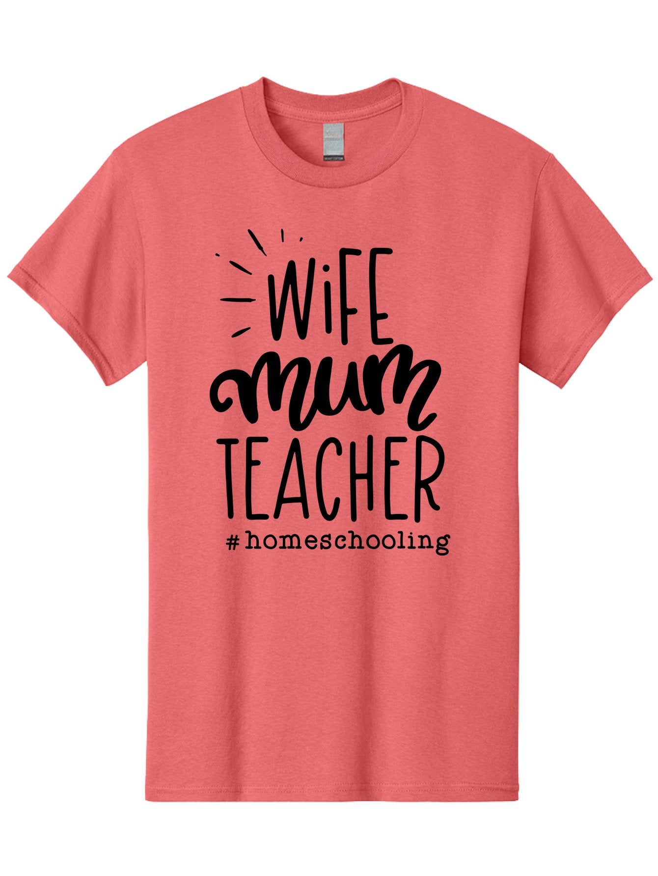 Wife-Mum-Teacher Men'S Graphic Tee, 100% Cotton, Comfortable Casual Summer Wear, Machine Washable, Homeschooling Mom, Wife And Teacher, Modern Family, Home Education, Parenting Roles, Inspirational Quote, Homeschooling Lifestyle Aab459 14