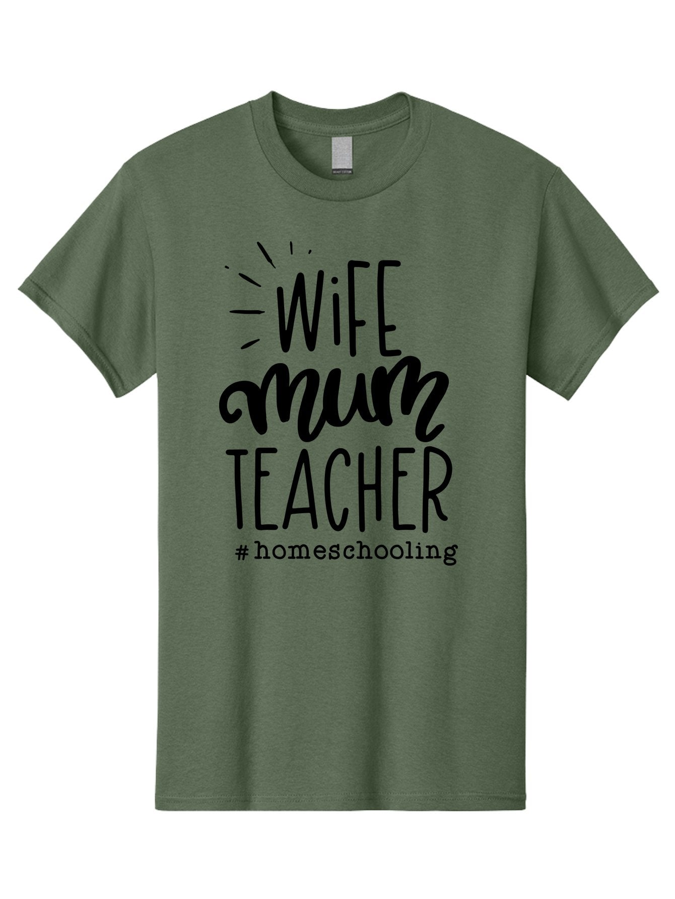 Wife-Mum-Teacher Men'S Graphic Tee, 100% Cotton, Comfortable Casual Summer Wear, Machine Washable, Homeschooling Mom, Wife And Teacher, Modern Family, Home Education, Parenting Roles, Inspirational Quote, Homeschooling Lifestyle Aab459 8