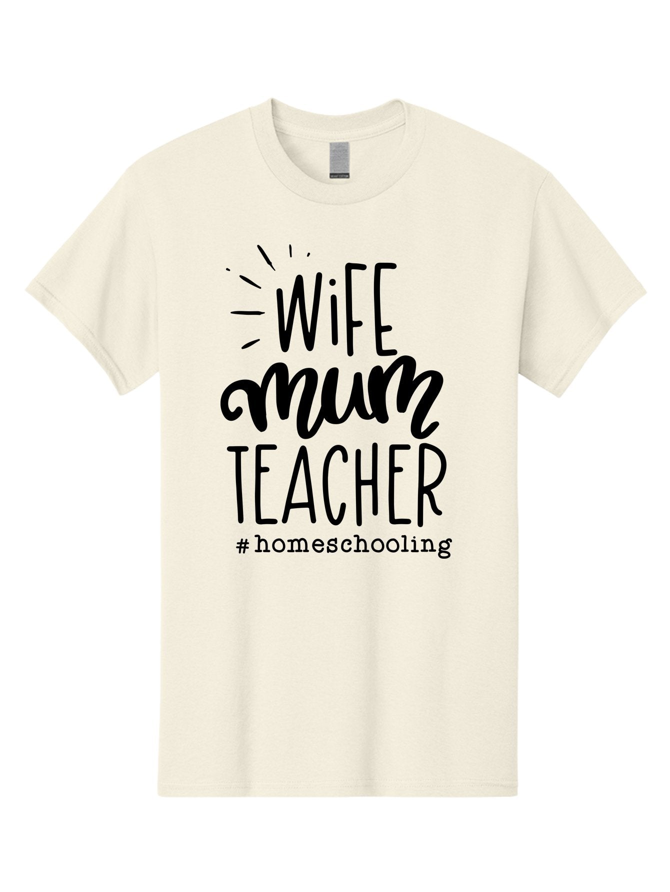 Wife-Mum-Teacher Men'S Graphic Tee, 100% Cotton, Comfortable Casual Summer Wear, Machine Washable, Homeschooling Mom, Wife And Teacher, Modern Family, Home Education, Parenting Roles, Inspirational Quote, Homeschooling Lifestyle Aab459 3