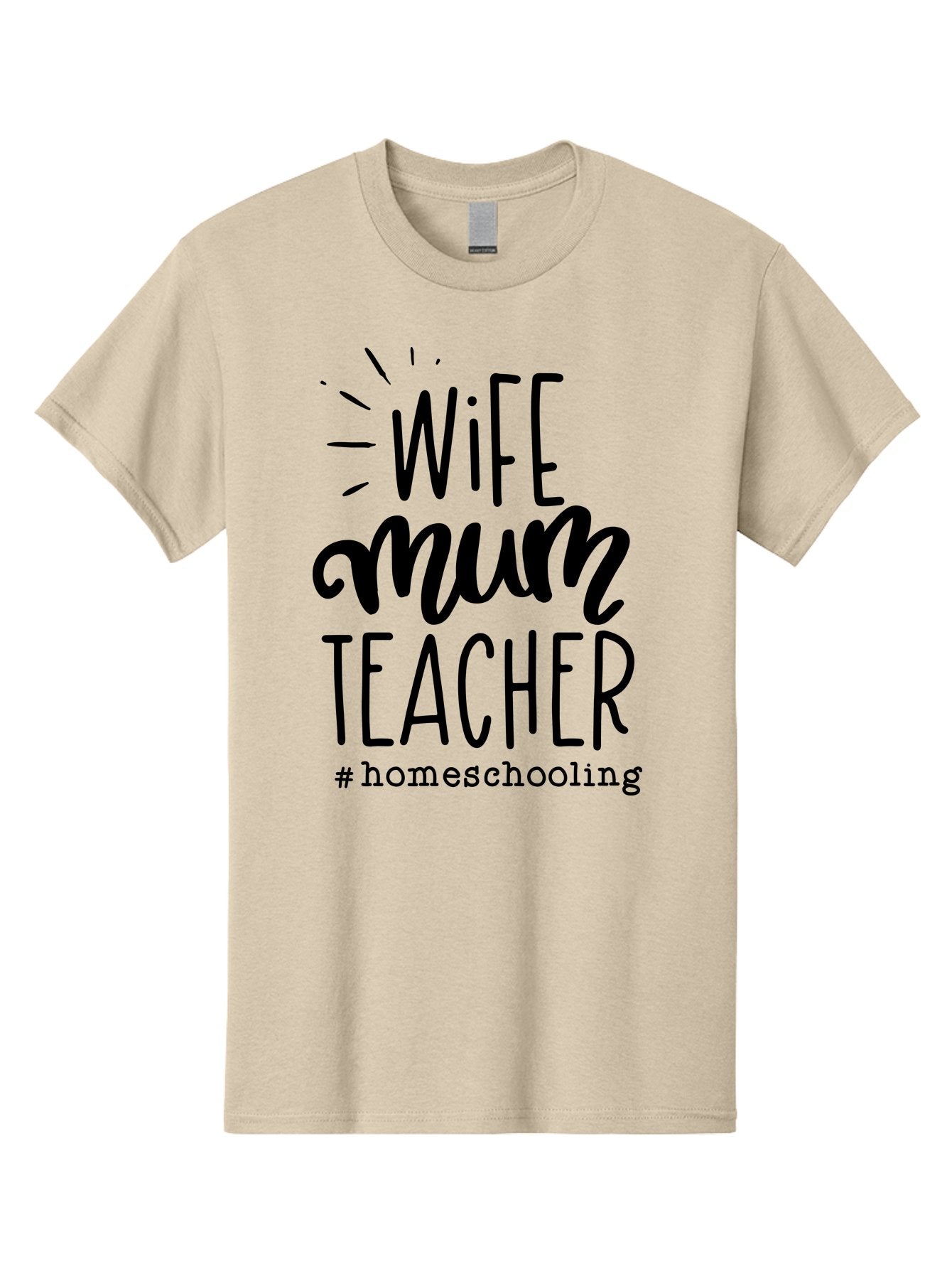 Wife-Mum-Teacher Men'S Graphic Tee, 100% Cotton, Comfortable Casual Summer Wear, Machine Washable, Homeschooling Mom, Wife And Teacher, Modern Family, Home Education, Parenting Roles, Inspirational Quote, Homeschooling Lifestyle Aab459