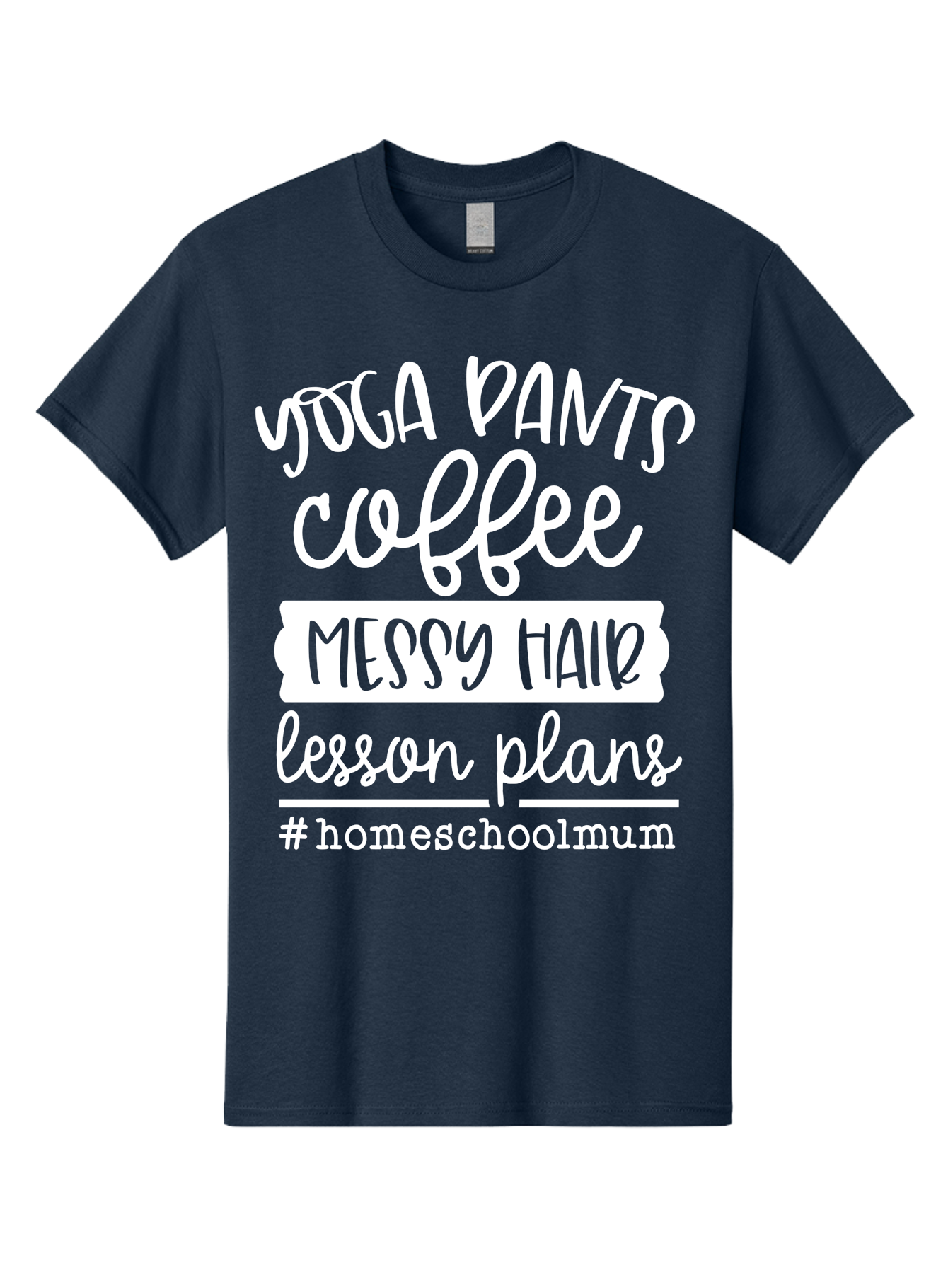 Yoga-Pants-Coffee-Messy-Hair-Lesson-Plans Men'S Graphic Tee, 100% Cotton, Comfortable Casual Summer Wear, Machine Washable, Homeschooling Mom, Yoga Pants, Messy Bun, Coffee Break, Lesson Plans, Mom Life, Homeschooling Lifestyle, Aab460 25