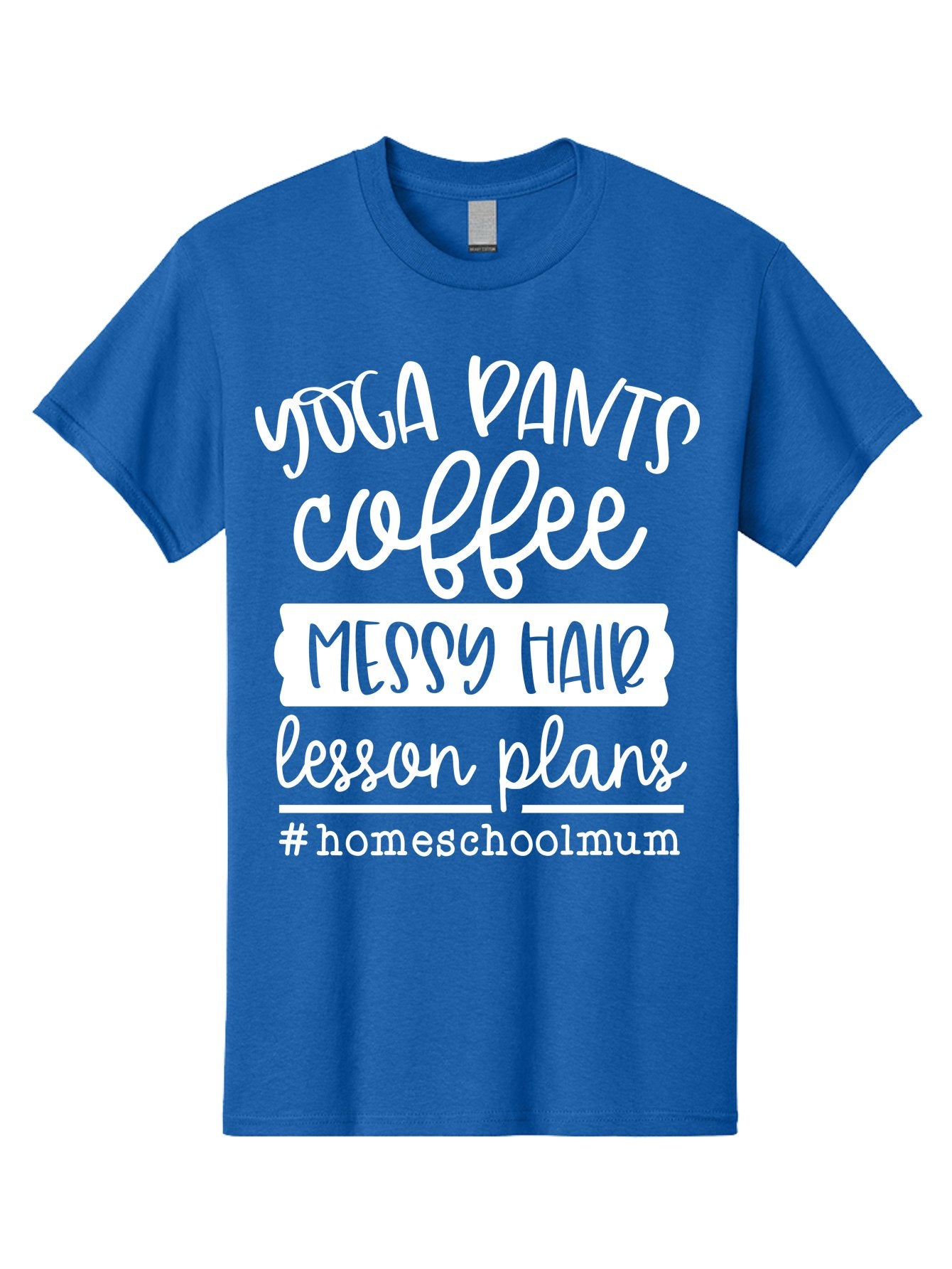 Yoga-Pants-Coffee-Messy-Hair-Lesson-Plans Men'S Graphic Tee, 100% Cotton, Comfortable Casual Summer Wear, Machine Washable, Homeschooling Mom, Yoga Pants, Messy Bun, Coffee Break, Lesson Plans, Mom Life, Homeschooling Lifestyle, Aab460 3