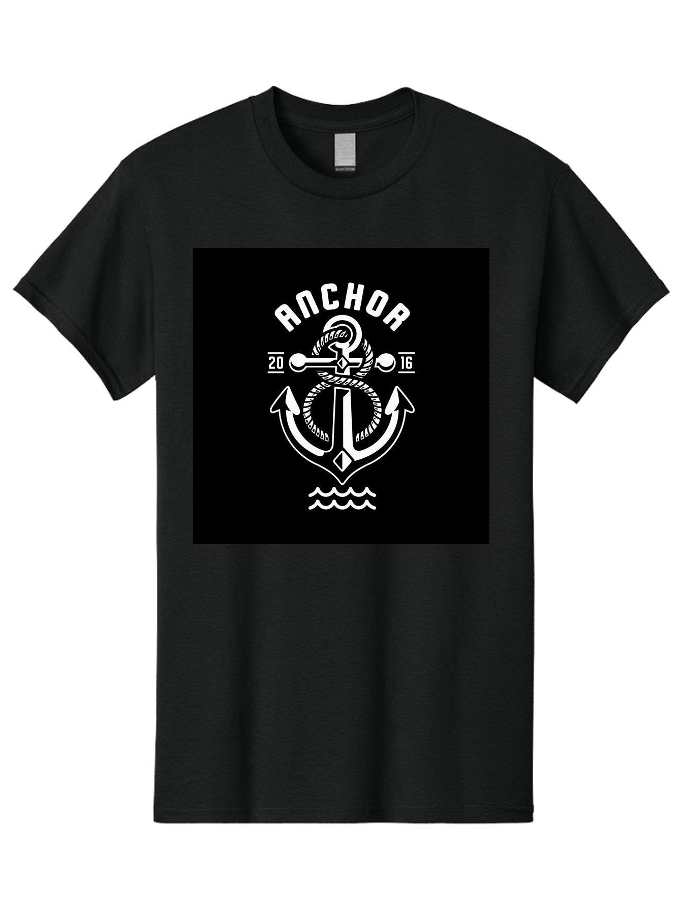 Anchor-2016 Men'S Graphic Tee, 100% Cotton, Comfortable Casual Summer Wear, Machine Washable, Anchor Logo, Nautical Design, Vintage Style, Maritime Symbol, Rope Detail, Anchor Emblem, Sailing Theme, Retro Aesthetic, Sea Waves Aab461 9