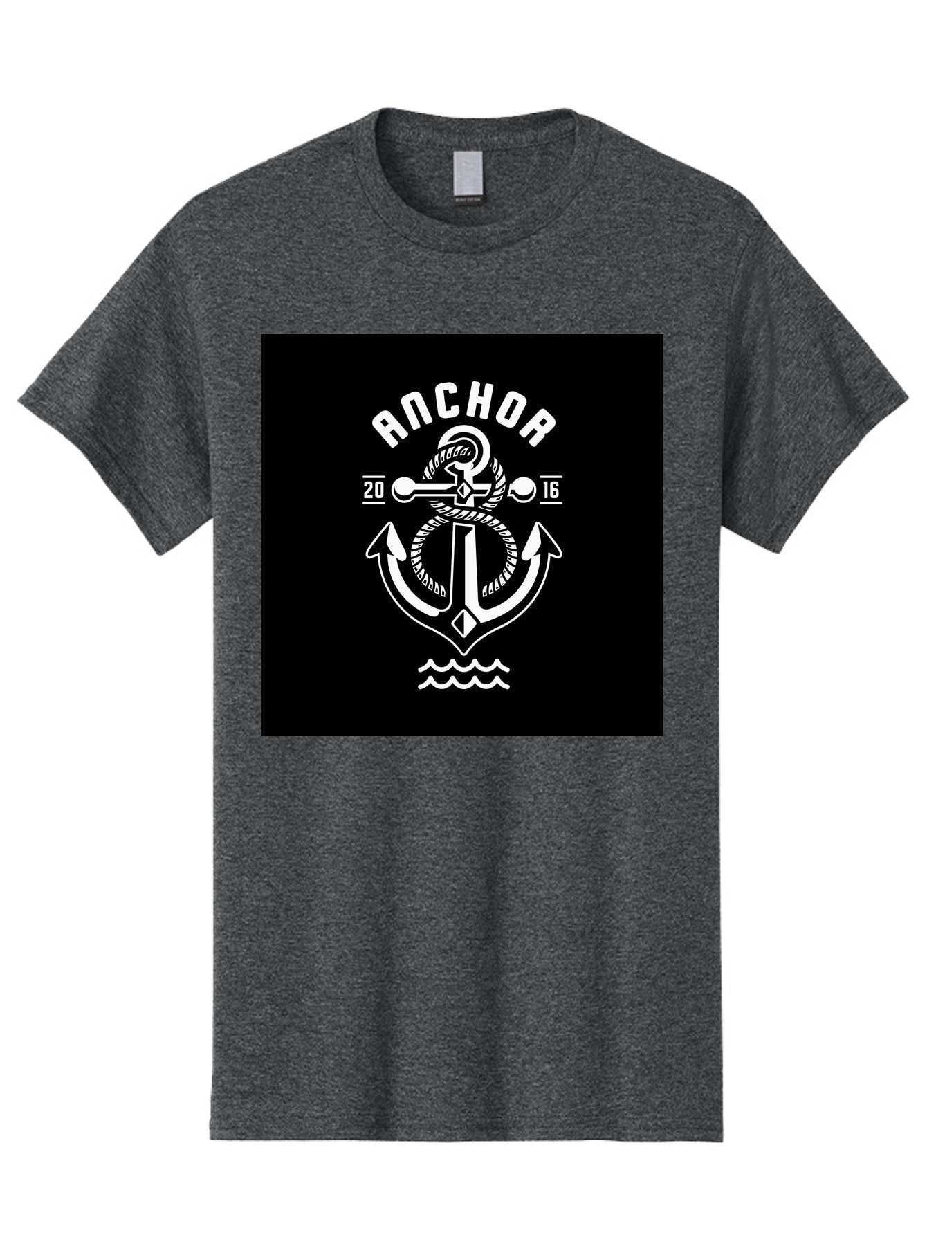 Anchor-2016 Men'S Graphic Tee, 100% Cotton, Comfortable Casual Summer Wear, Machine Washable, Anchor Logo, Nautical Design, Vintage Style, Maritime Symbol, Rope Detail, Anchor Emblem, Sailing Theme, Retro Aesthetic, Sea Waves Aab461 5