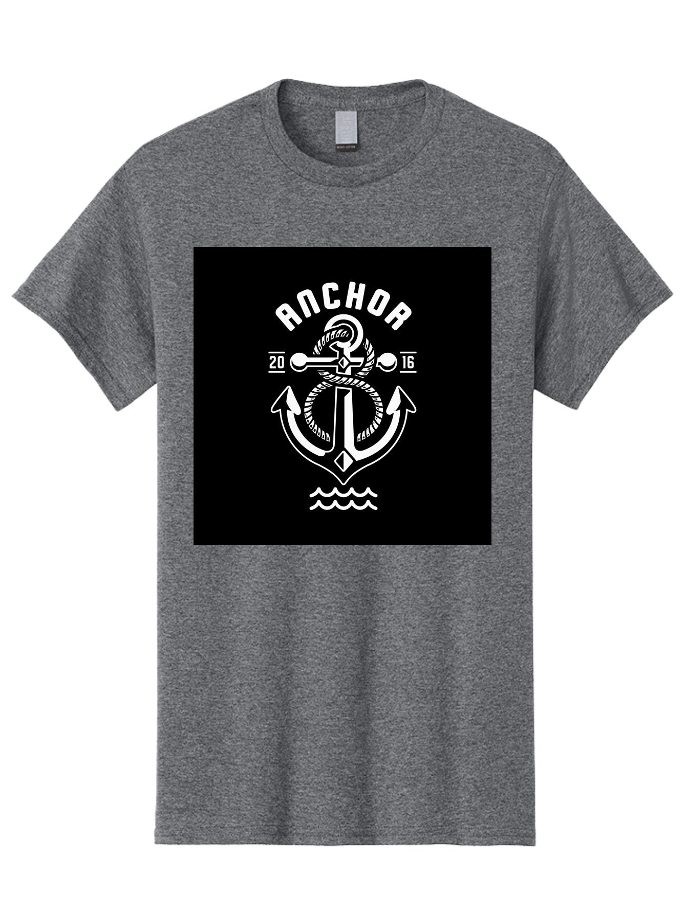 Anchor-2016 Men'S Graphic Tee, 100% Cotton, Comfortable Casual Summer Wear, Machine Washable, Anchor Logo, Nautical Design, Vintage Style, Maritime Symbol, Rope Detail, Anchor Emblem, Sailing Theme, Retro Aesthetic, Sea Waves Aab461 11