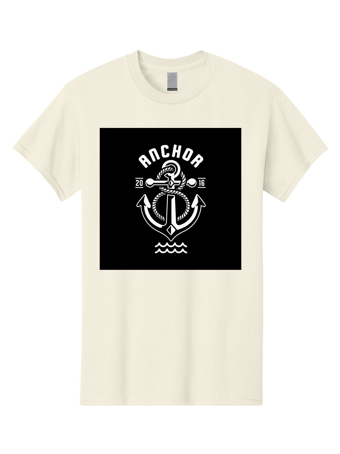 Anchor-2016 Men'S Graphic Tee, 100% Cotton, Comfortable Casual Summer Wear, Machine Washable, Anchor Logo, Nautical Design, Vintage Style, Maritime Symbol, Rope Detail, Anchor Emblem, Sailing Theme, Retro Aesthetic, Sea Waves Aab461 6
