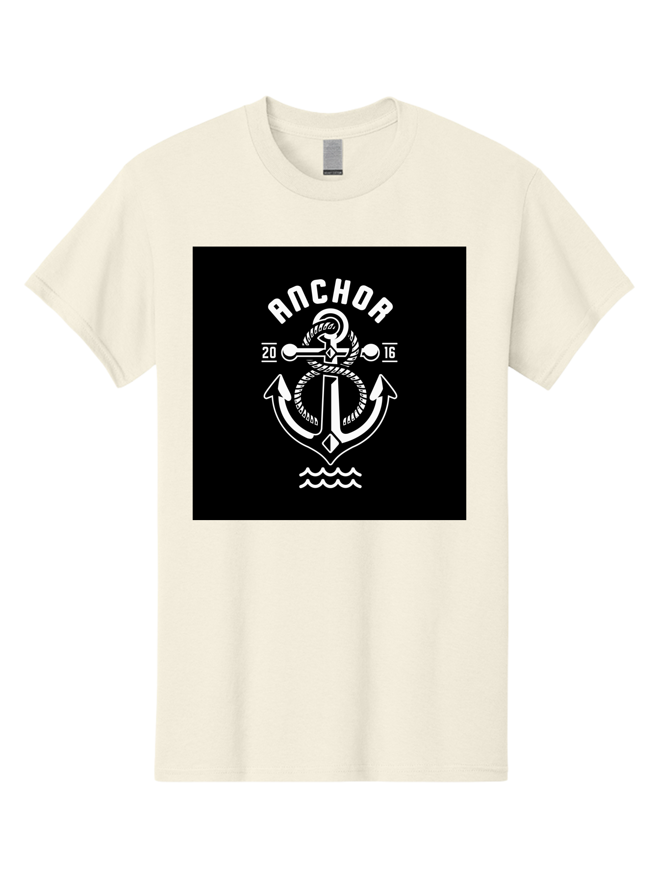 Anchor-2016 Men'S Graphic Tee, 100% Cotton, Comfortable Casual Summer Wear, Machine Washable, Anchor Logo, Nautical Design, Vintage Style, Maritime Symbol, Rope Detail, Anchor Emblem, Sailing Theme, Retro Aesthetic, Sea Waves Aab461 13