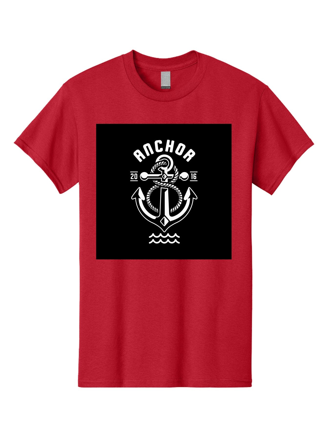 Anchor-2016 Men'S Graphic Tee, 100% Cotton, Comfortable Casual Summer Wear, Machine Washable, Anchor Logo, Nautical Design, Vintage Style, Maritime Symbol, Rope Detail, Anchor Emblem, Sailing Theme, Retro Aesthetic, Sea Waves Aab461 8