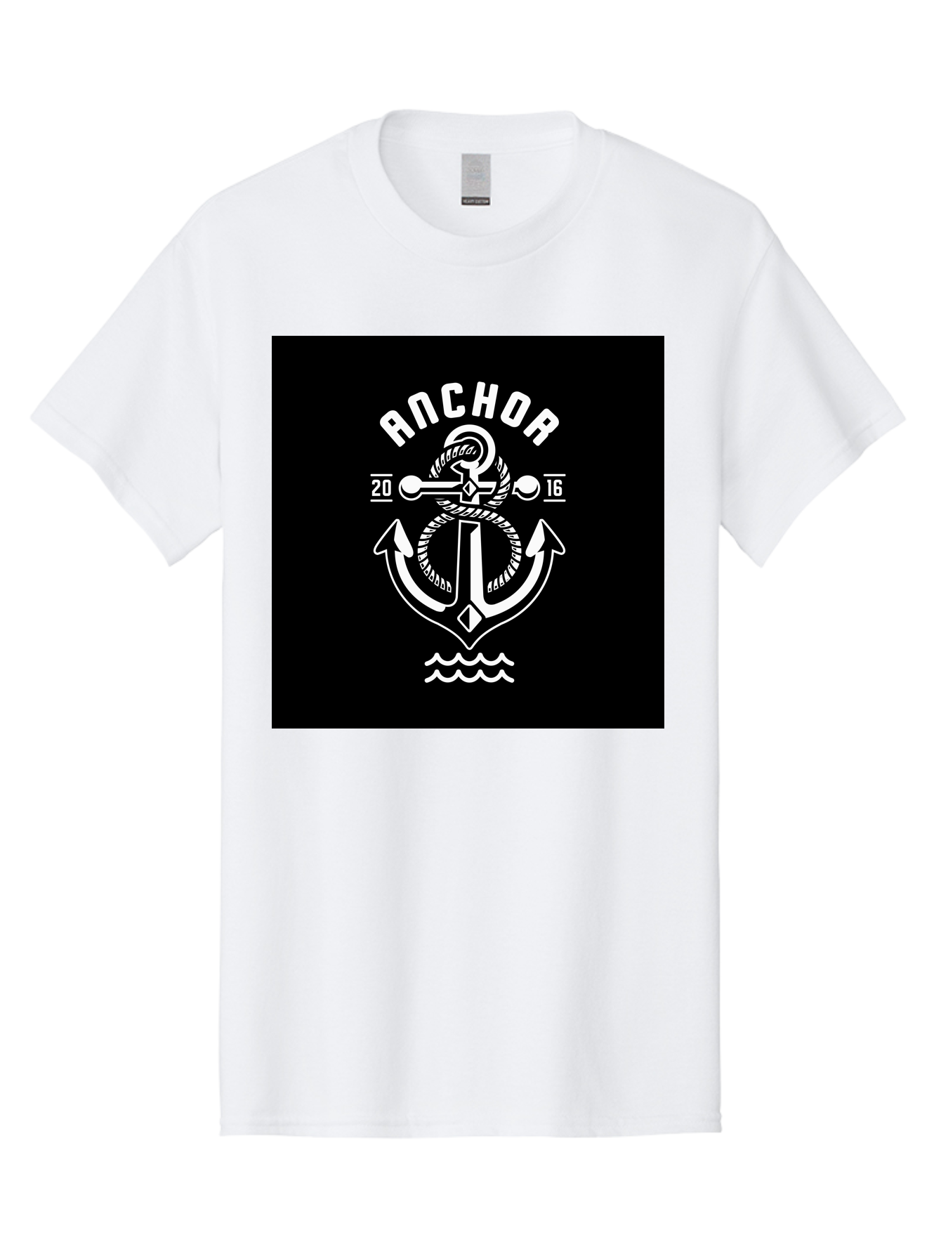 Anchor-2016 Men'S Graphic Tee, 100% Cotton, Comfortable Casual Summer Wear, Machine Washable, Anchor Logo, Nautical Design, Vintage Style, Maritime Symbol, Rope Detail, Anchor Emblem, Sailing Theme, Retro Aesthetic, Sea Waves Aab461 21