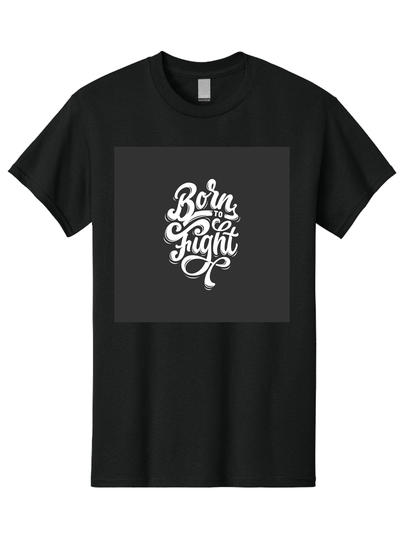 Born-To-Fight Men'S Graphic Tee, 100% Cotton, Comfortable Casual Summer Wear, Machine Washable, Motivational Quote, Inspirational Phrase, Bold Typography, White Lettering, Dark Background, Stylized Font, Fighting Spirit, Motivational Words Aab462