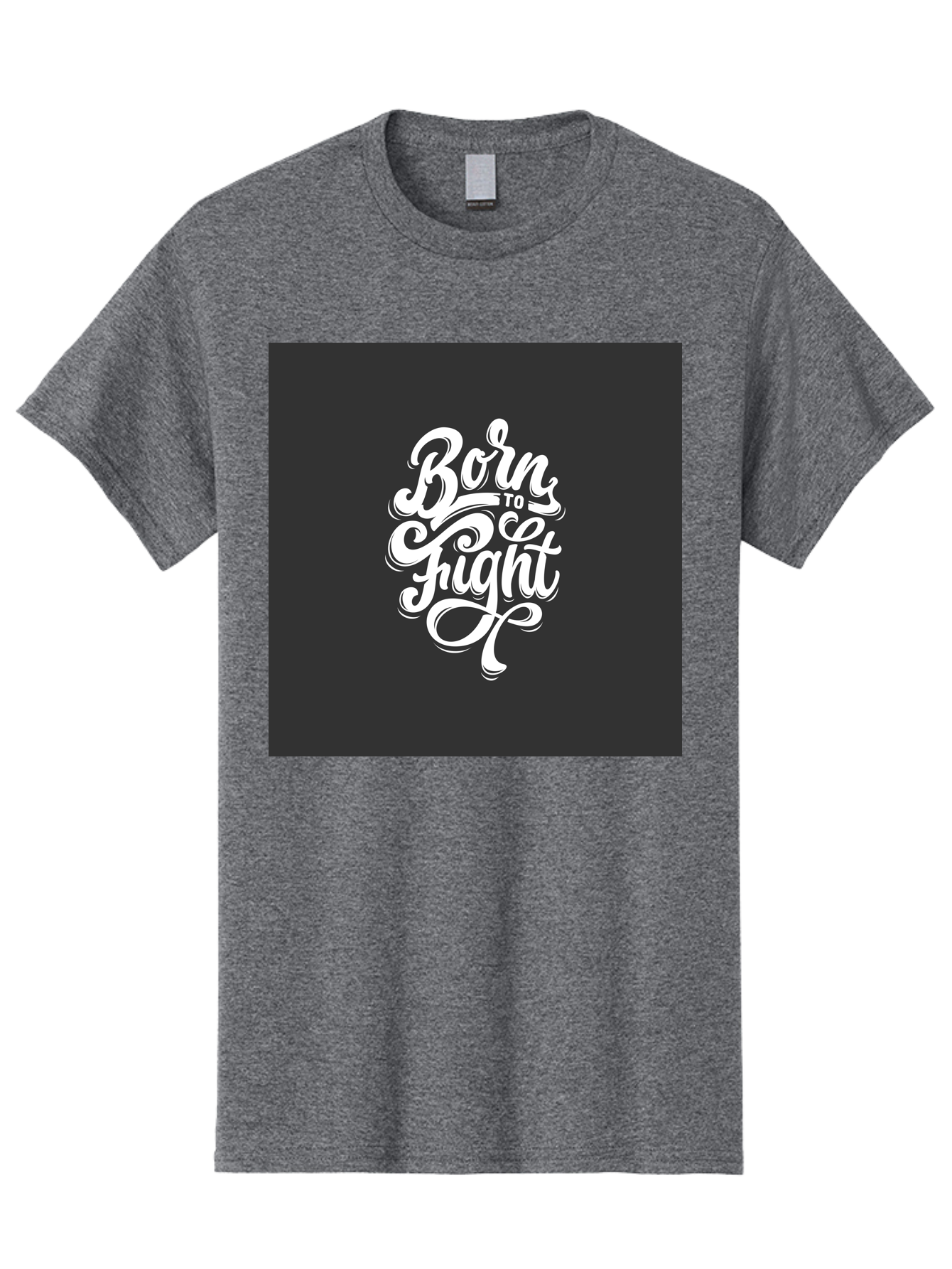 Born-To-Fight Men'S Graphic Tee, 100% Cotton, Comfortable Casual Summer Wear, Machine Washable, Motivational Quote, Inspirational Phrase, Bold Typography, White Lettering, Dark Background, Stylized Font, Fighting Spirit, Motivational Words Aab462 9