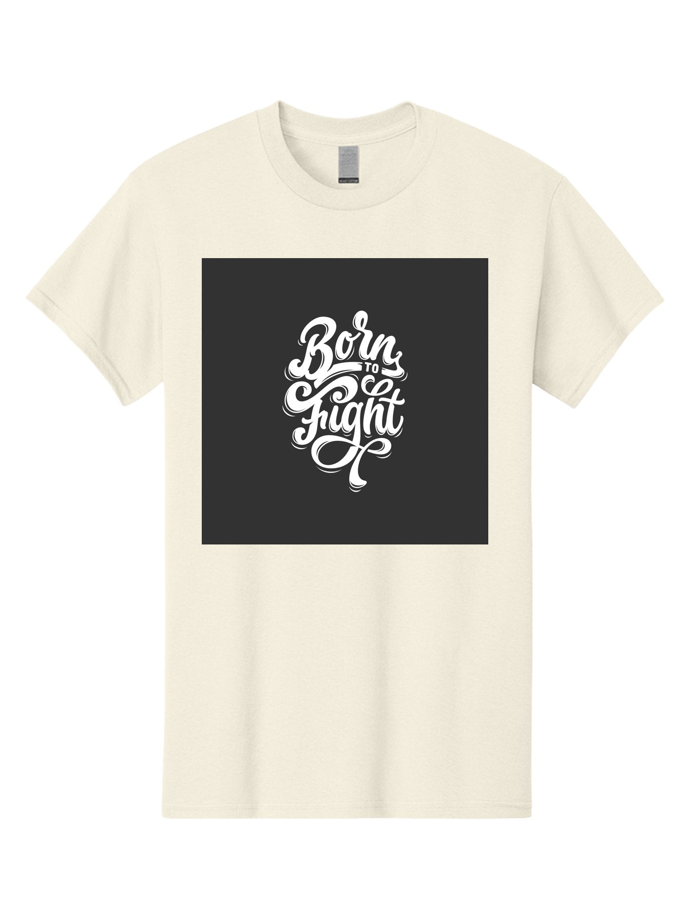Born-To-Fight Men'S Graphic Tee, 100% Cotton, Comfortable Casual Summer Wear, Machine Washable, Motivational Quote, Inspirational Phrase, Bold Typography, White Lettering, Dark Background, Stylized Font, Fighting Spirit, Motivational Words Aab462 10