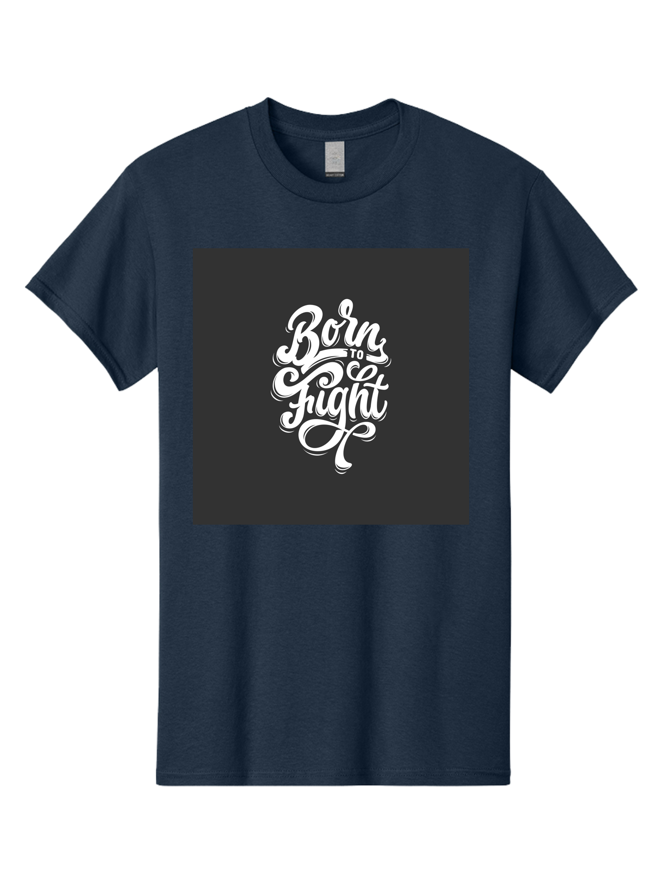 Born-To-Fight Men'S Graphic Tee, 100% Cotton, Comfortable Casual Summer Wear, Machine Washable, Motivational Quote, Inspirational Phrase, Bold Typography, White Lettering, Dark Background, Stylized Font, Fighting Spirit, Motivational Words Aab462 19