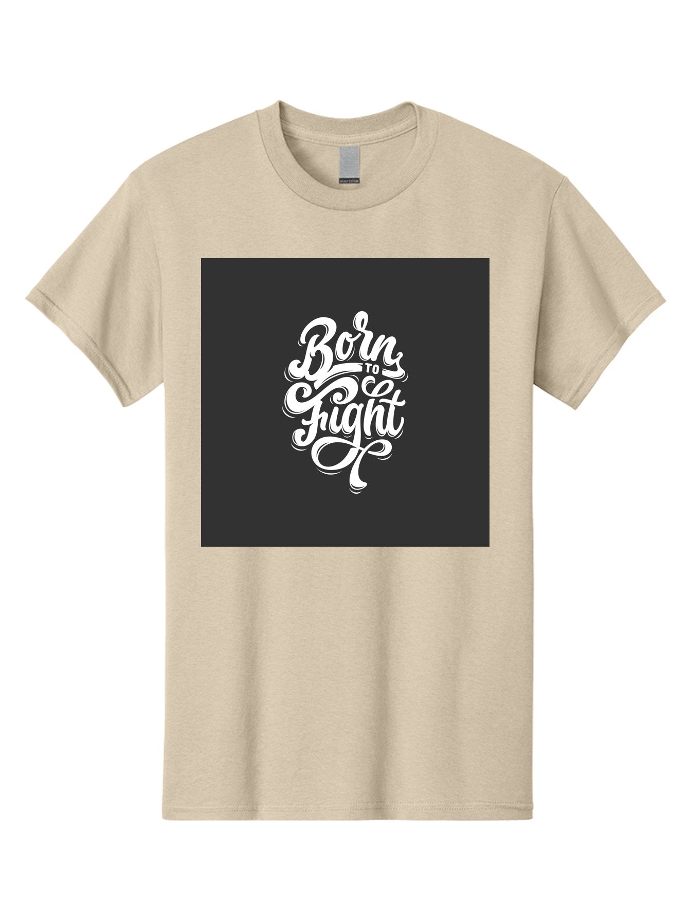 Born-To-Fight Men'S Graphic Tee, 100% Cotton, Comfortable Casual Summer Wear, Machine Washable, Motivational Quote, Inspirational Phrase, Bold Typography, White Lettering, Dark Background, Stylized Font, Fighting Spirit, Motivational Words Aab462 8