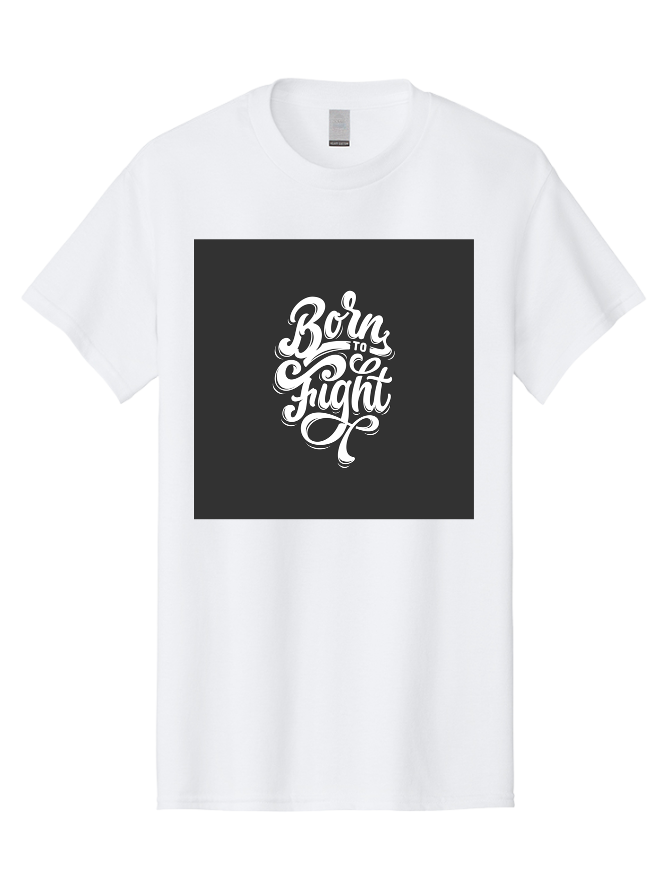 Born-To-Fight Men'S Graphic Tee, 100% Cotton, Comfortable Casual Summer Wear, Machine Washable, Motivational Quote, Inspirational Phrase, Bold Typography, White Lettering, Dark Background, Stylized Font, Fighting Spirit, Motivational Words Aab462 29