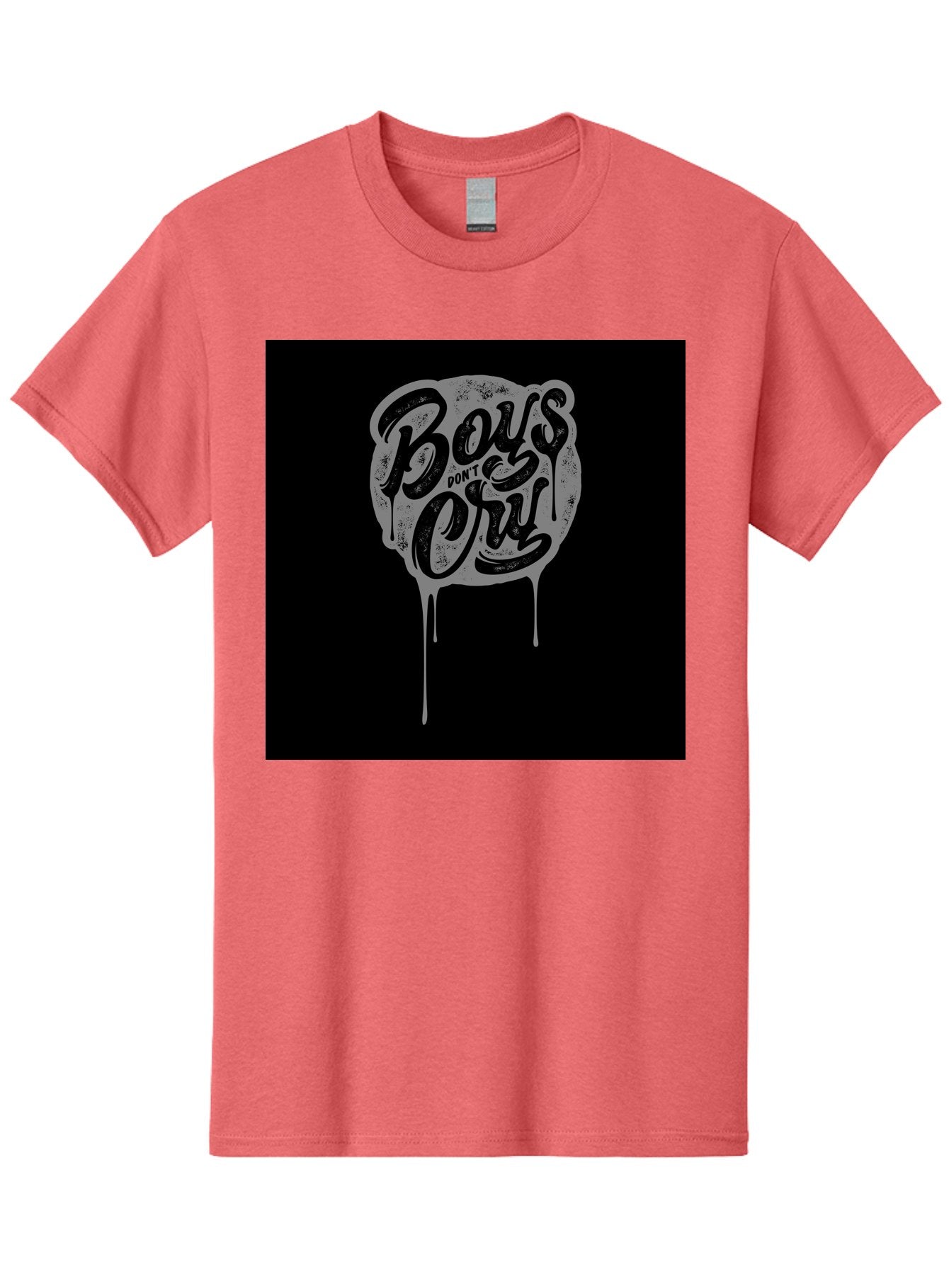 Boys-Don-T-Cry Men'S Graphic Tee, 100% Cotton, Comfortable Casual Summer Wear, Machine Washable, Boys Don'T Cry, Emotional Strength, Bold Typography, Grey Paint Drips, Black Background, Graphic Design, Urban Style, Rock Music, Typographic Art, Aab463 10