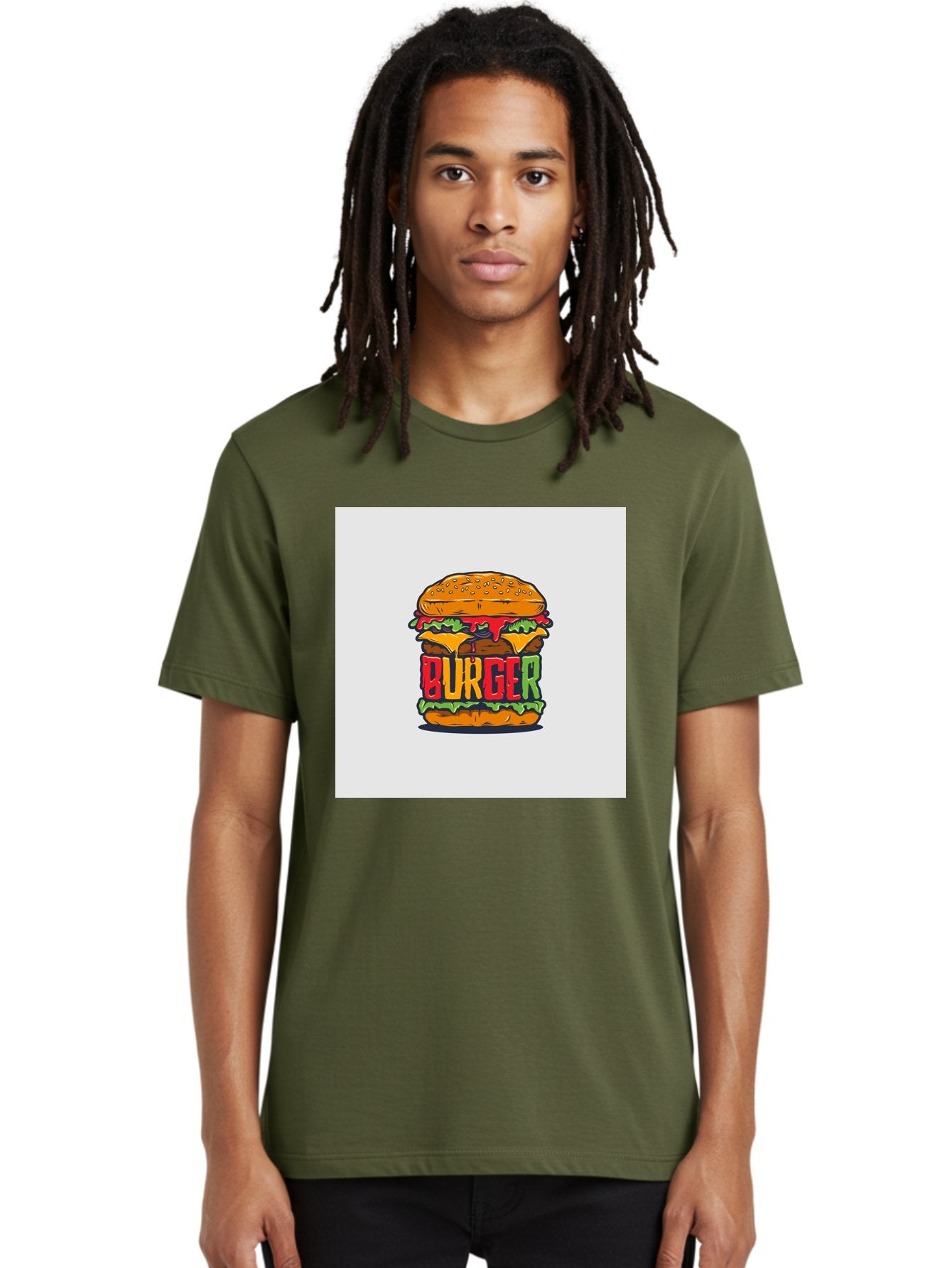 Burger Men'S Graphic Tee, 100% Cotton, Comfortable Casual Summer Wear, Machine Washable, Cartoon Burger, Juicy Patty, Melted Cheese, Fresh Lettuce, Ketchup Dripping, Sesame Seed Bun, Colorful Illustration, Fast Food, Burger Joint, Tasty Meal, Aab464 16
