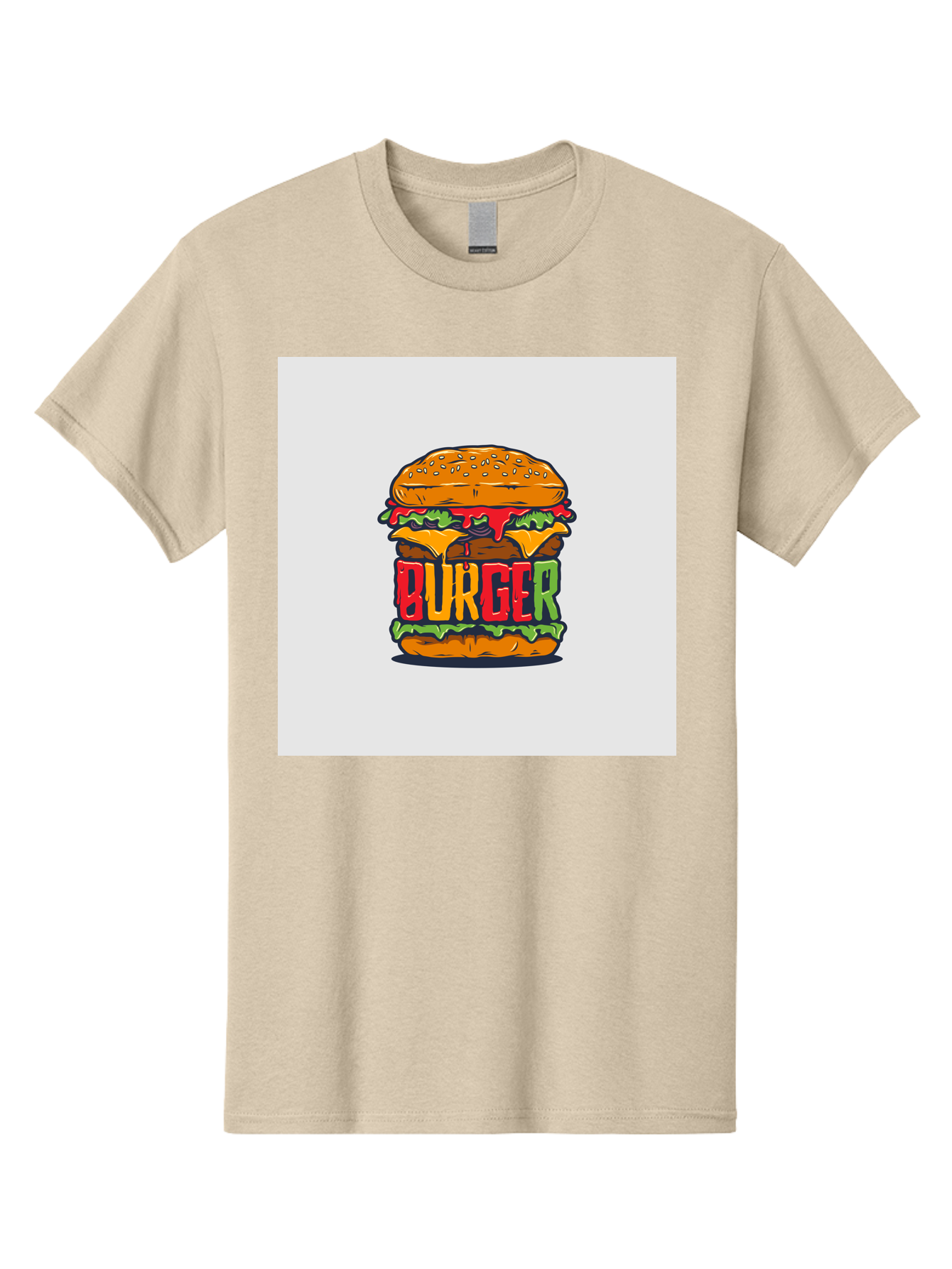 Burger Men'S Graphic Tee, 100% Cotton, Comfortable Casual Summer Wear, Machine Washable, Cartoon Burger, Juicy Patty, Melted Cheese, Fresh Lettuce, Ketchup Dripping, Sesame Seed Bun, Colorful Illustration, Fast Food, Burger Joint, Tasty Meal, Aab464 27