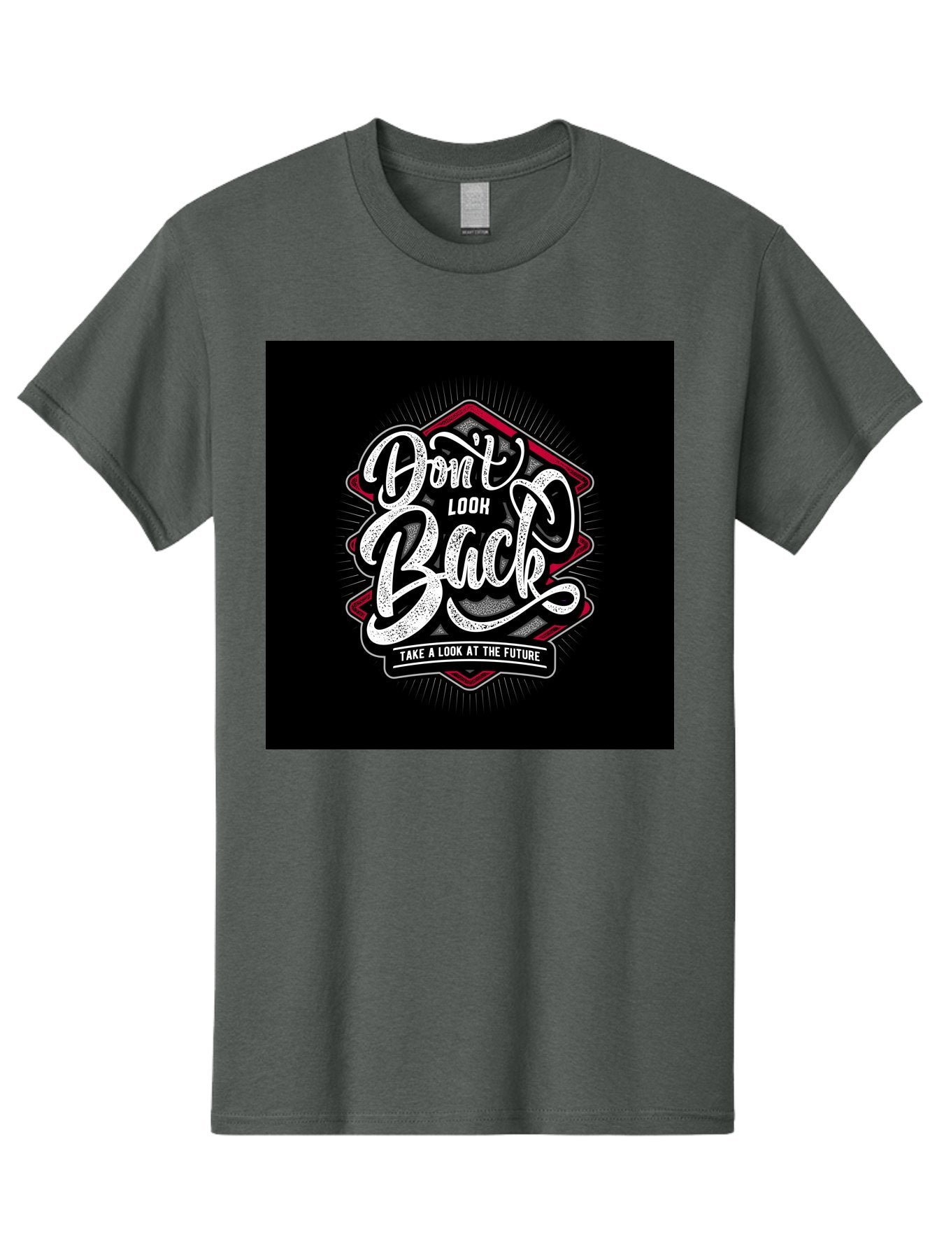 Don-T-Look-Back Men'S Graphic Tee, 100% Cotton, Comfortable Casual Summer Wear, Machine Washable, Motivational Quote, Inspirational Saying, Don'T Look Back, Take A Look At The Future, Motivational Poster, Typography Art, Bold Font, Aab465 11