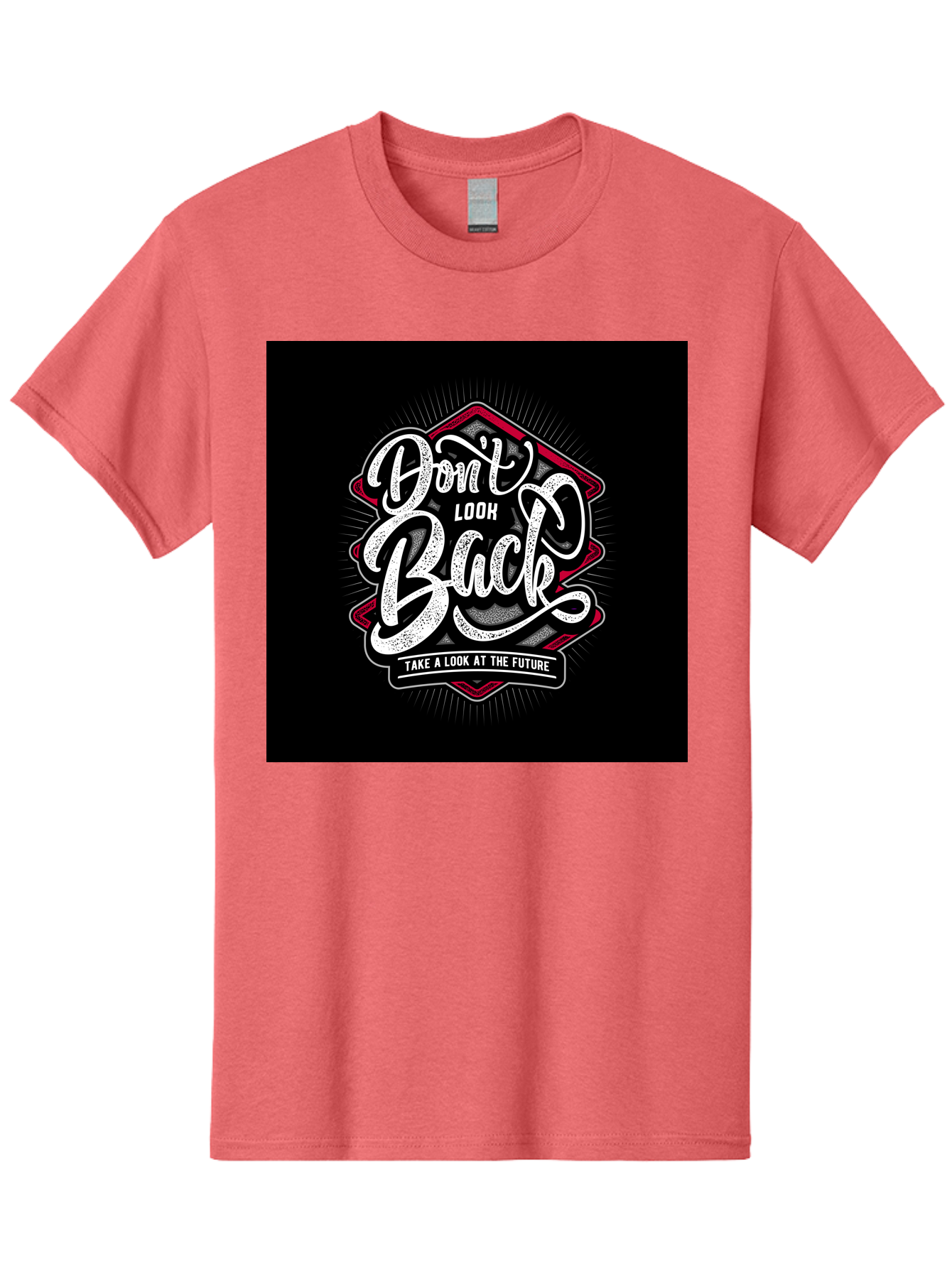 Don-T-Look-Back Men'S Graphic Tee, 100% Cotton, Comfortable Casual Summer Wear, Machine Washable, Motivational Quote, Inspirational Saying, Don'T Look Back, Take A Look At The Future, Motivational Poster, Typography Art, Bold Font, Aab465 5