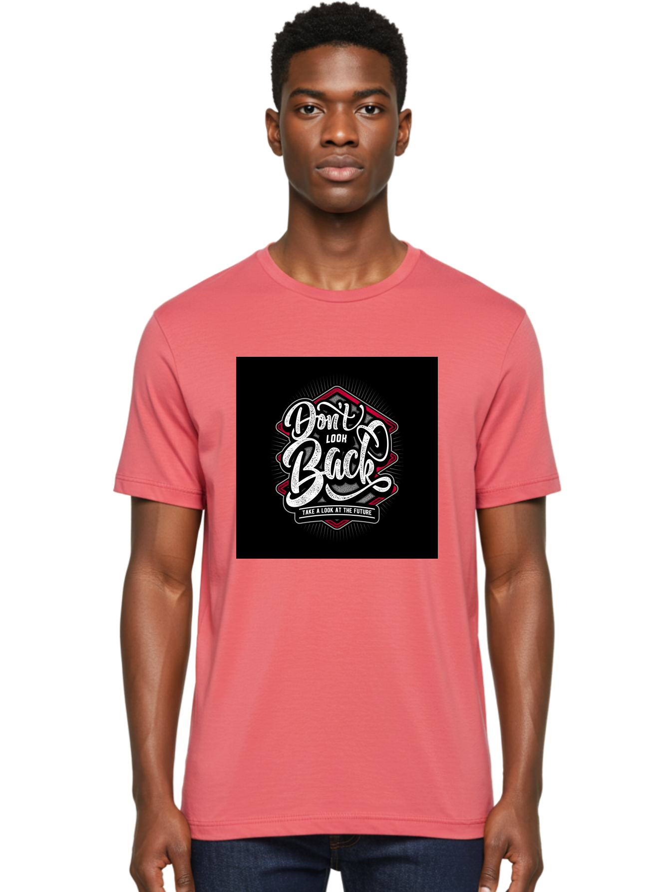 Don-T-Look-Back Men'S Graphic Tee, 100% Cotton, Comfortable Casual Summer Wear, Machine Washable, Motivational Quote, Inspirational Saying, Don'T Look Back, Take A Look At The Future, Motivational Poster, Typography Art, Bold Font, Aab465 6