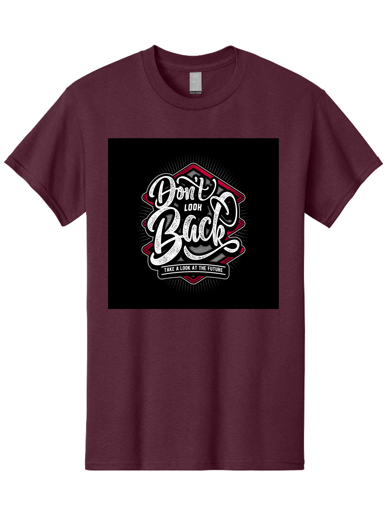 Don-T-Look-Back Men'S Graphic Tee, 100% Cotton, Comfortable Casual Summer Wear, Machine Washable, Motivational Quote, Inspirational Saying, Don'T Look Back, Take A Look At The Future, Motivational Poster, Typography Art, Bold Font, Aab465 13