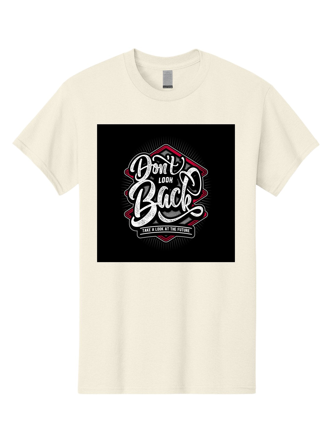Don-T-Look-Back Men'S Graphic Tee, 100% Cotton, Comfortable Casual Summer Wear, Machine Washable, Motivational Quote, Inspirational Saying, Don'T Look Back, Take A Look At The Future, Motivational Poster, Typography Art, Bold Font, Aab465 13