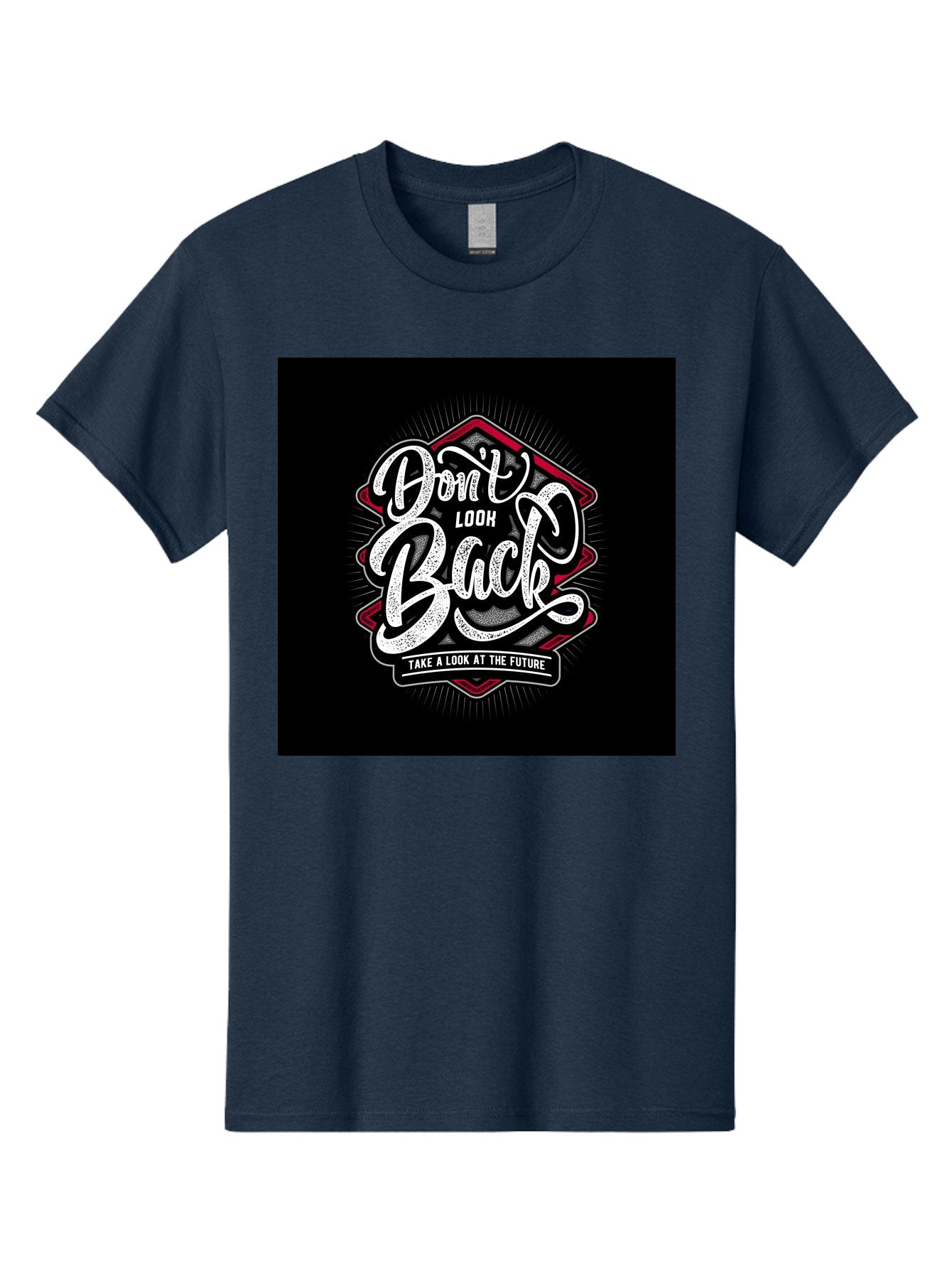 Don-T-Look-Back Men'S Graphic Tee, 100% Cotton, Comfortable Casual Summer Wear, Machine Washable, Motivational Quote, Inspirational Saying, Don'T Look Back, Take A Look At The Future, Motivational Poster, Typography Art, Bold Font, Aab465 7