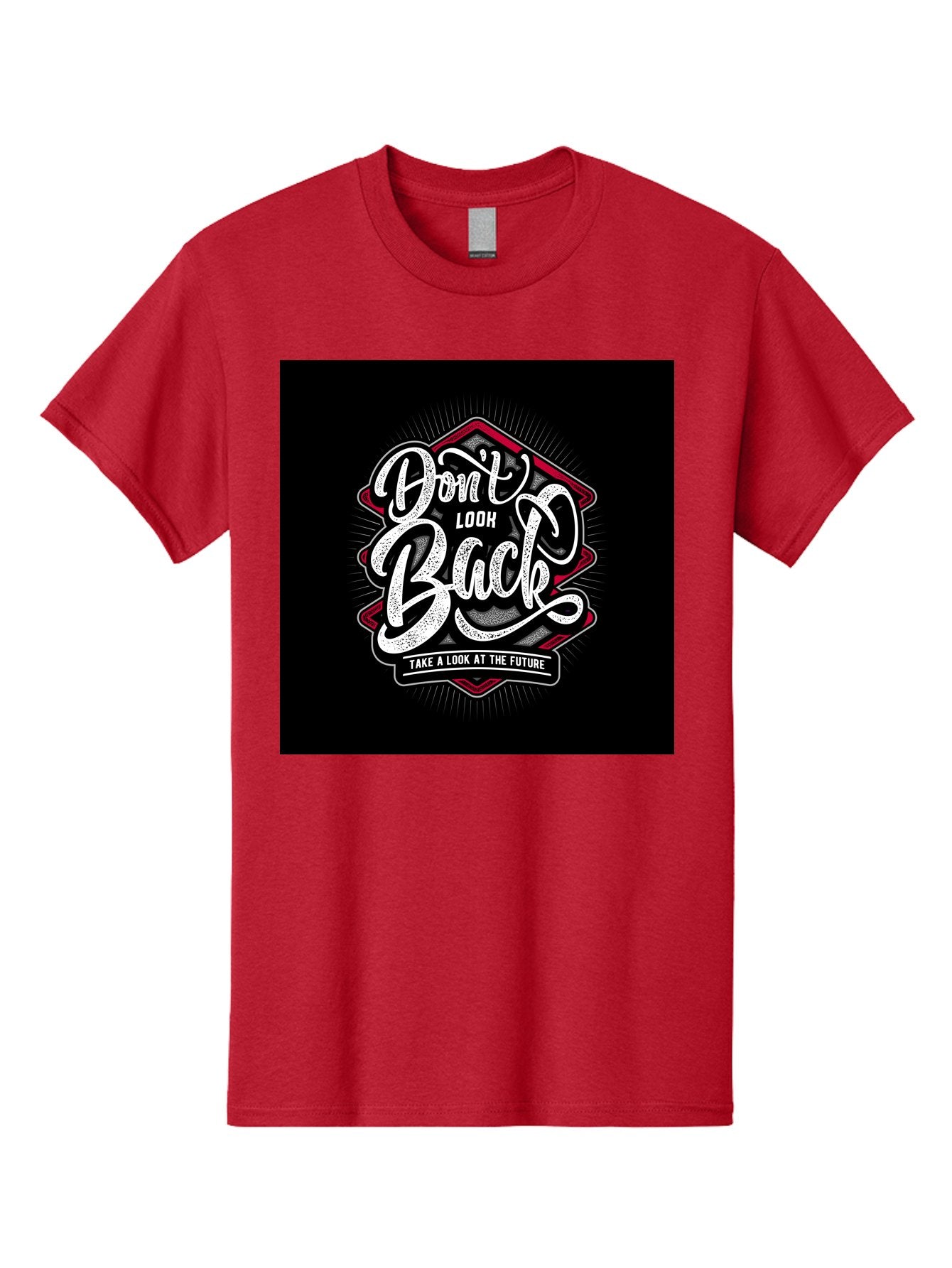 Don-T-Look-Back Men'S Graphic Tee, 100% Cotton, Comfortable Casual Summer Wear, Machine Washable, Motivational Quote, Inspirational Saying, Don'T Look Back, Take A Look At The Future, Motivational Poster, Typography Art, Bold Font, Aab465 4