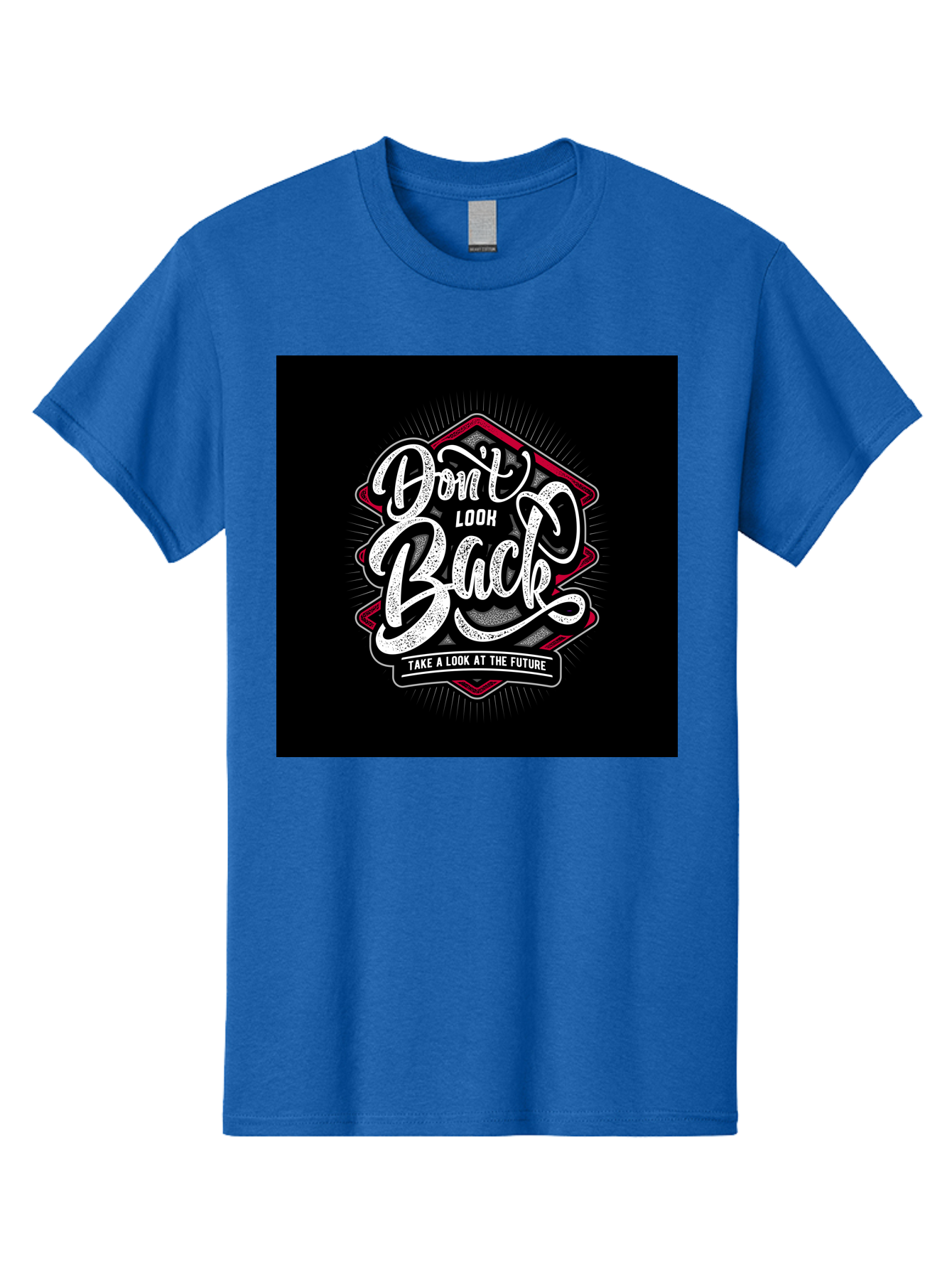 Don-T-Look-Back Men'S Graphic Tee, 100% Cotton, Comfortable Casual Summer Wear, Machine Washable, Motivational Quote, Inspirational Saying, Don'T Look Back, Take A Look At The Future, Motivational Poster, Typography Art, Bold Font, Aab465 25