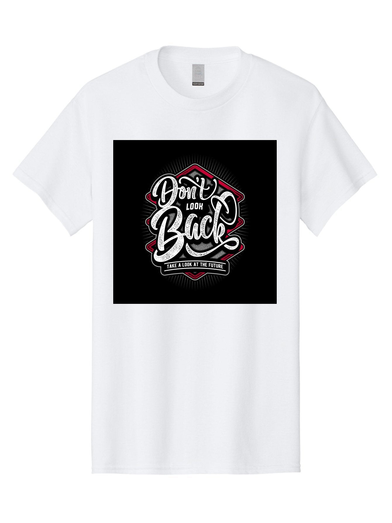 Don-T-Look-Back Men'S Graphic Tee, 100% Cotton, Comfortable Casual Summer Wear, Machine Washable, Motivational Quote, Inspirational Saying, Don'T Look Back, Take A Look At The Future, Motivational Poster, Typography Art, Bold Font, Aab465 3