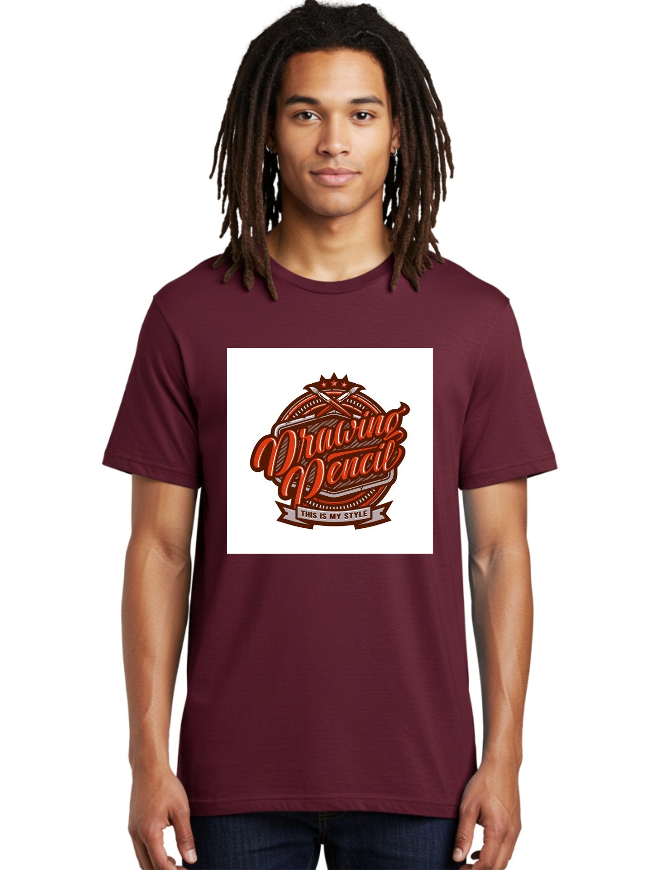 Drawing-Pencil Men'S Graphic Tee, 100% Cotton, Comfortable Casual Summer Wear, Machine Washable, Artistic Expression, Drawing Tools, Creative Style, Vintage Graphics, Artistic Pencils, Illustration Design, Sketching Supplies, Drawing Pencil, Aab466 17