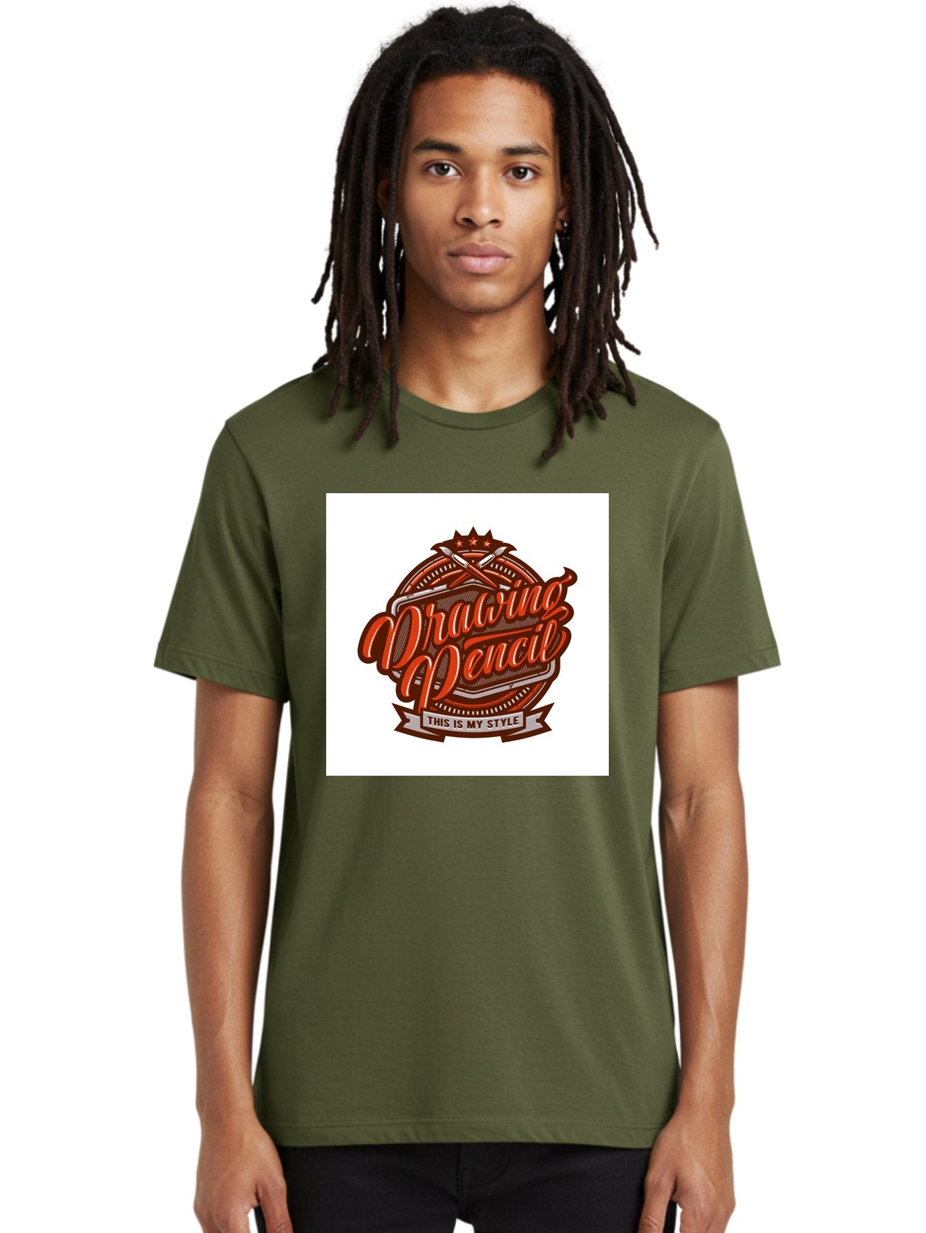 Drawing-Pencil Men'S Graphic Tee, 100% Cotton, Comfortable Casual Summer Wear, Machine Washable, Artistic Expression, Drawing Tools, Creative Style, Vintage Graphics, Artistic Pencils, Illustration Design, Sketching Supplies, Drawing Pencil, Aab466 16