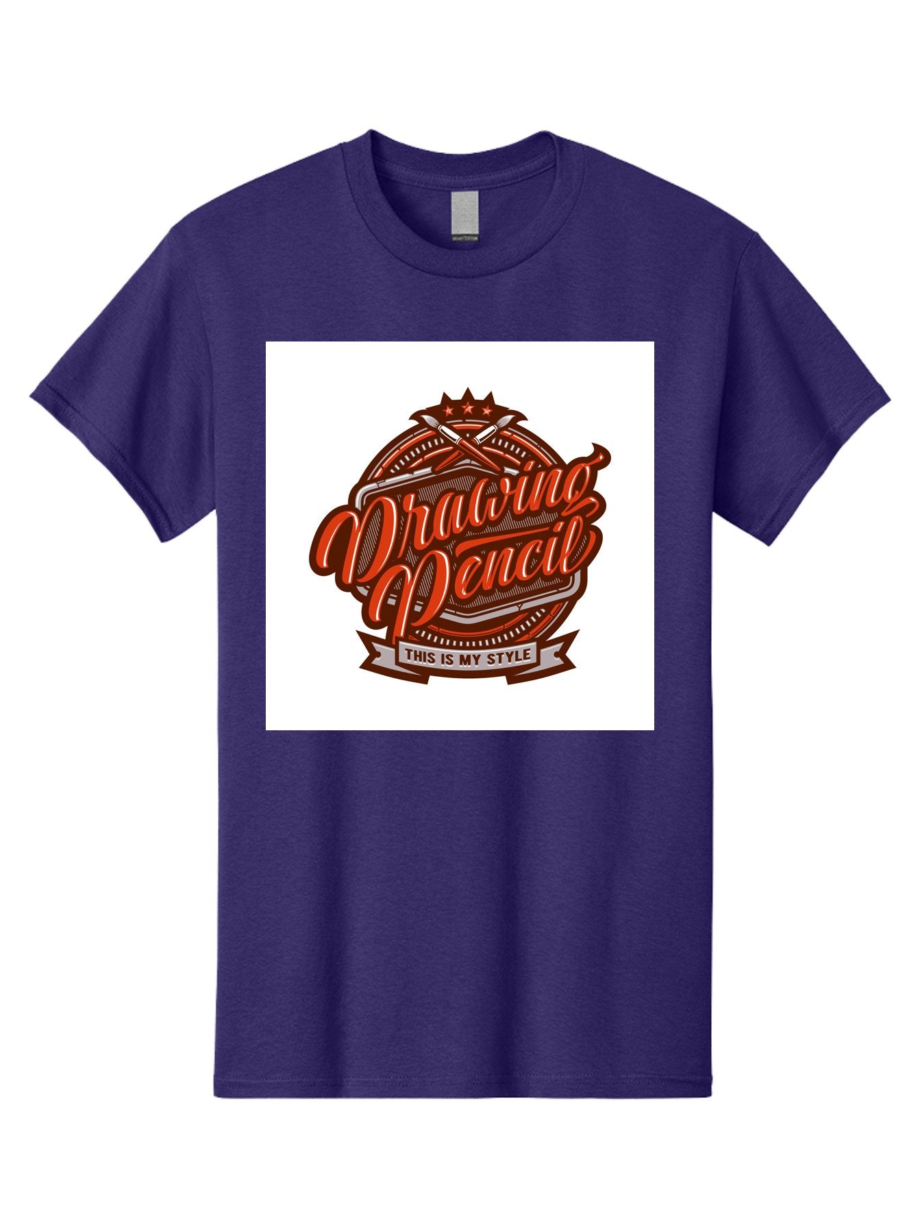 Drawing-Pencil Men'S Graphic Tee, 100% Cotton, Comfortable Casual Summer Wear, Machine Washable, Artistic Expression, Drawing Tools, Creative Style, Vintage Graphics, Artistic Pencils, Illustration Design, Sketching Supplies, Drawing Pencil, Aab466 4