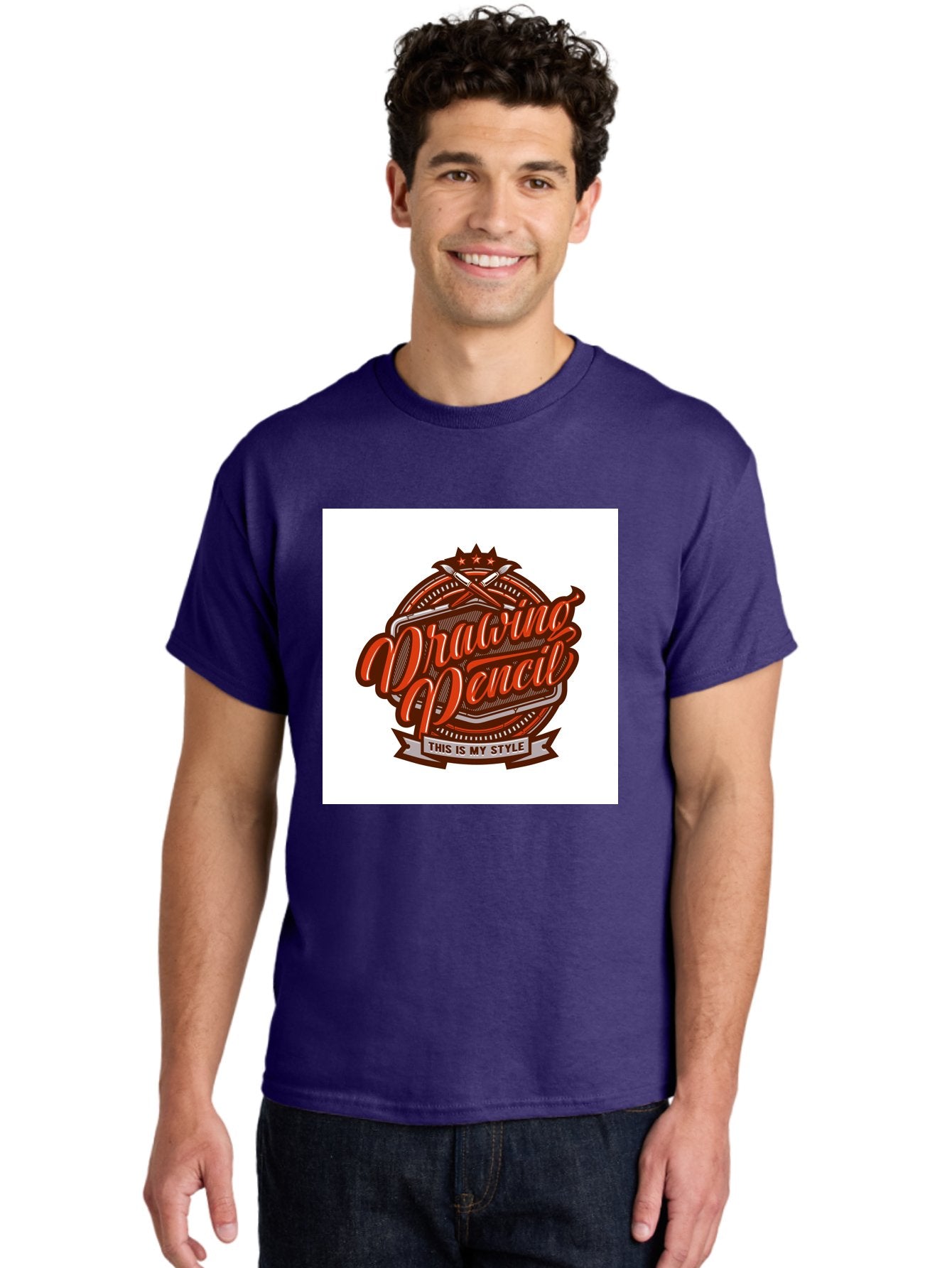 Drawing-Pencil Men'S Graphic Tee, 100% Cotton, Comfortable Casual Summer Wear, Machine Washable, Artistic Expression, Drawing Tools, Creative Style, Vintage Graphics, Artistic Pencils, Illustration Design, Sketching Supplies, Drawing Pencil, Aab466 18