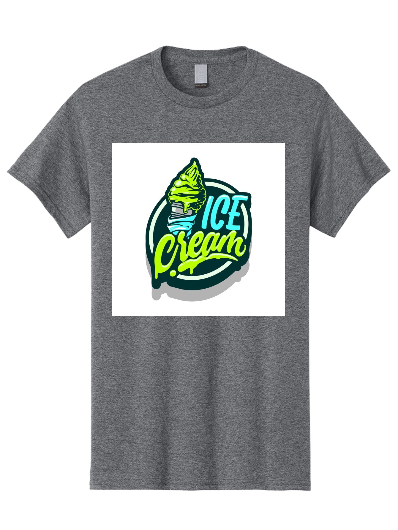 Ice-Cream Men'S Graphic Tee, 100% Cotton, Comfortable Casual Summer Wear, Machine Washable, Ice Cream Cone, Sweet Treats, Dessert Lovers, Frozen Yogurt, Creamy Texture, Colorful Graphics, Playful Design, Sweet Tooth, Indulgent Pleasures, Aab471