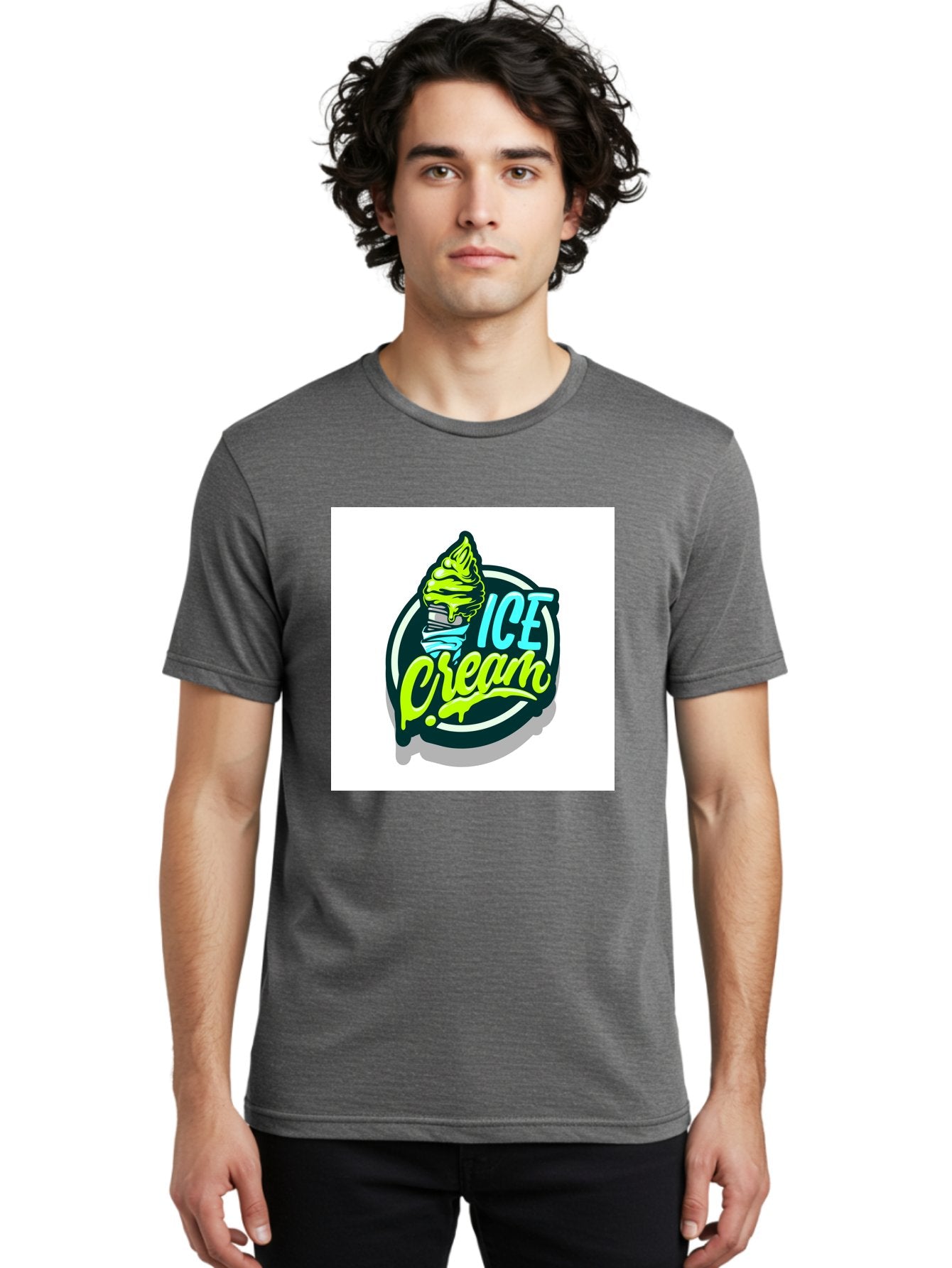 Ice-Cream Men'S Graphic Tee, 100% Cotton, Comfortable Casual Summer Wear, Machine Washable, Ice Cream Cone, Sweet Treats, Dessert Lovers, Frozen Yogurt, Creamy Texture, Colorful Graphics, Playful Design, Sweet Tooth, Indulgent Pleasures, Aab471 19