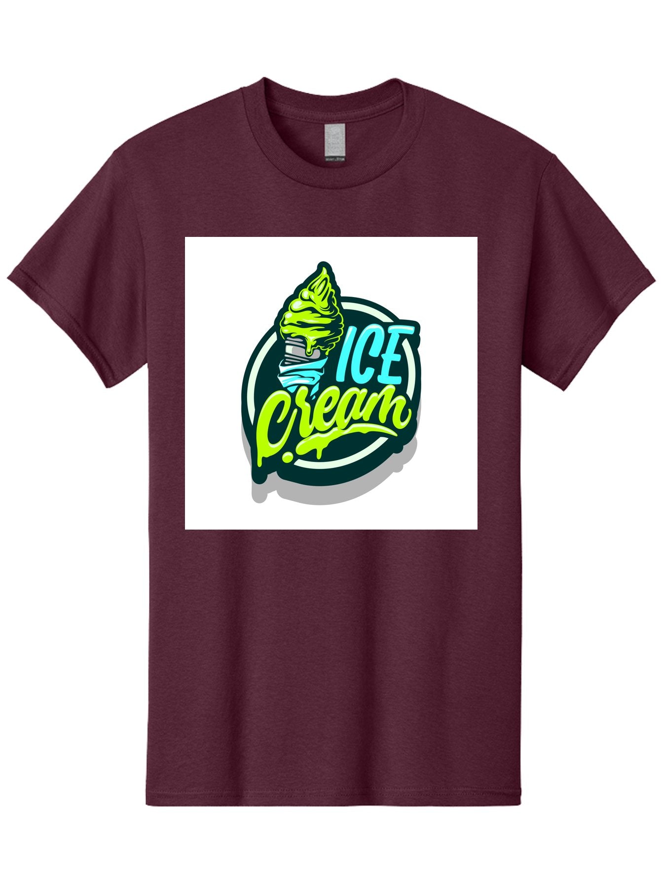 Ice-Cream Men'S Graphic Tee, 100% Cotton, Comfortable Casual Summer Wear, Machine Washable, Ice Cream Cone, Sweet Treats, Dessert Lovers, Frozen Yogurt, Creamy Texture, Colorful Graphics, Playful Design, Sweet Tooth, Indulgent Pleasures, Aab471 3