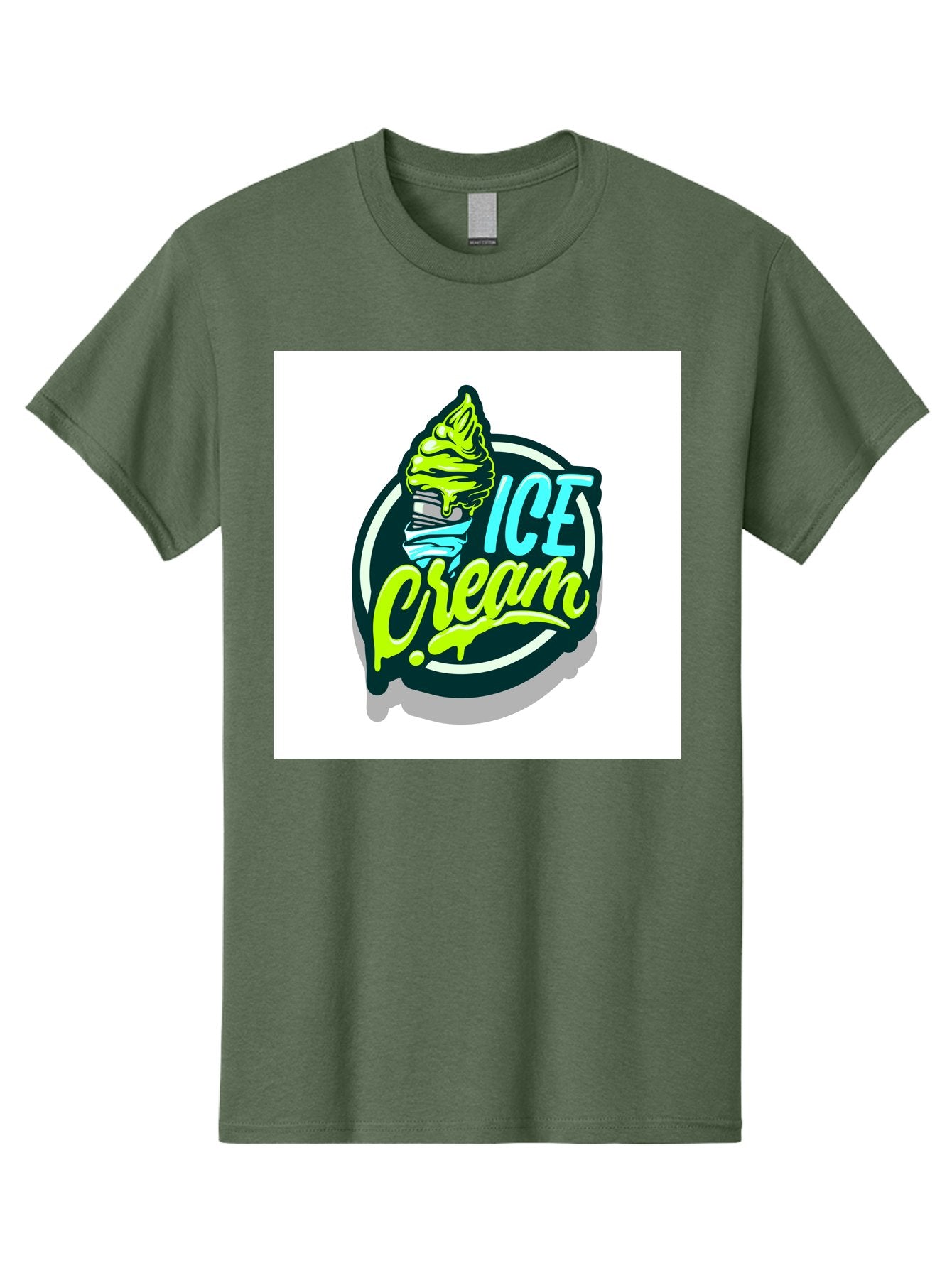 Ice-Cream Men'S Graphic Tee, 100% Cotton, Comfortable Casual Summer Wear, Machine Washable, Ice Cream Cone, Sweet Treats, Dessert Lovers, Frozen Yogurt, Creamy Texture, Colorful Graphics, Playful Design, Sweet Tooth, Indulgent Pleasures, Aab471 7