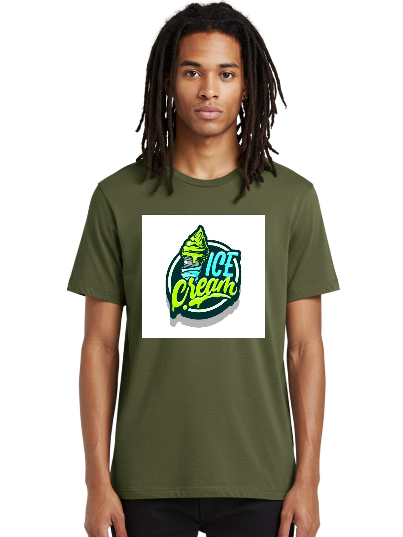 Ice-Cream Men'S Graphic Tee, 100% Cotton, Comfortable Casual Summer Wear, Machine Washable, Ice Cream Cone, Sweet Treats, Dessert Lovers, Frozen Yogurt, Creamy Texture, Colorful Graphics, Playful Design, Sweet Tooth, Indulgent Pleasures, Aab471 16