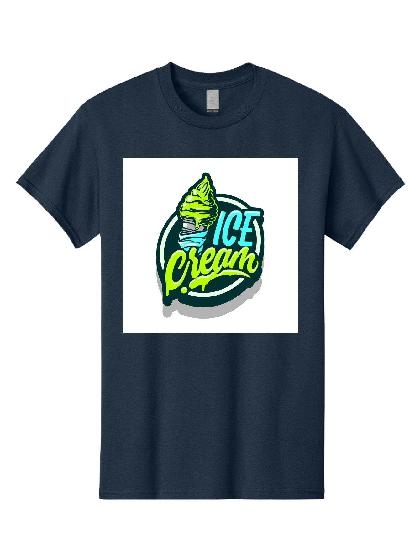 Ice-Cream Men'S Graphic Tee, 100% Cotton, Comfortable Casual Summer Wear, Machine Washable, Ice Cream Cone, Sweet Treats, Dessert Lovers, Frozen Yogurt, Creamy Texture, Colorful Graphics, Playful Design, Sweet Tooth, Indulgent Pleasures, Aab471