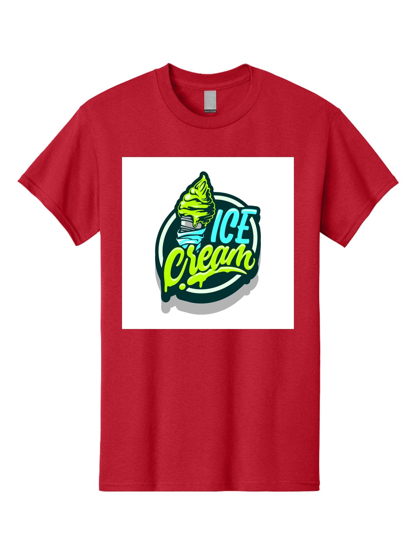 Ice-Cream Men'S Graphic Tee, 100% Cotton, Comfortable Casual Summer Wear, Machine Washable, Ice Cream Cone, Sweet Treats, Dessert Lovers, Frozen Yogurt, Creamy Texture, Colorful Graphics, Playful Design, Sweet Tooth, Indulgent Pleasures, Aab471 4